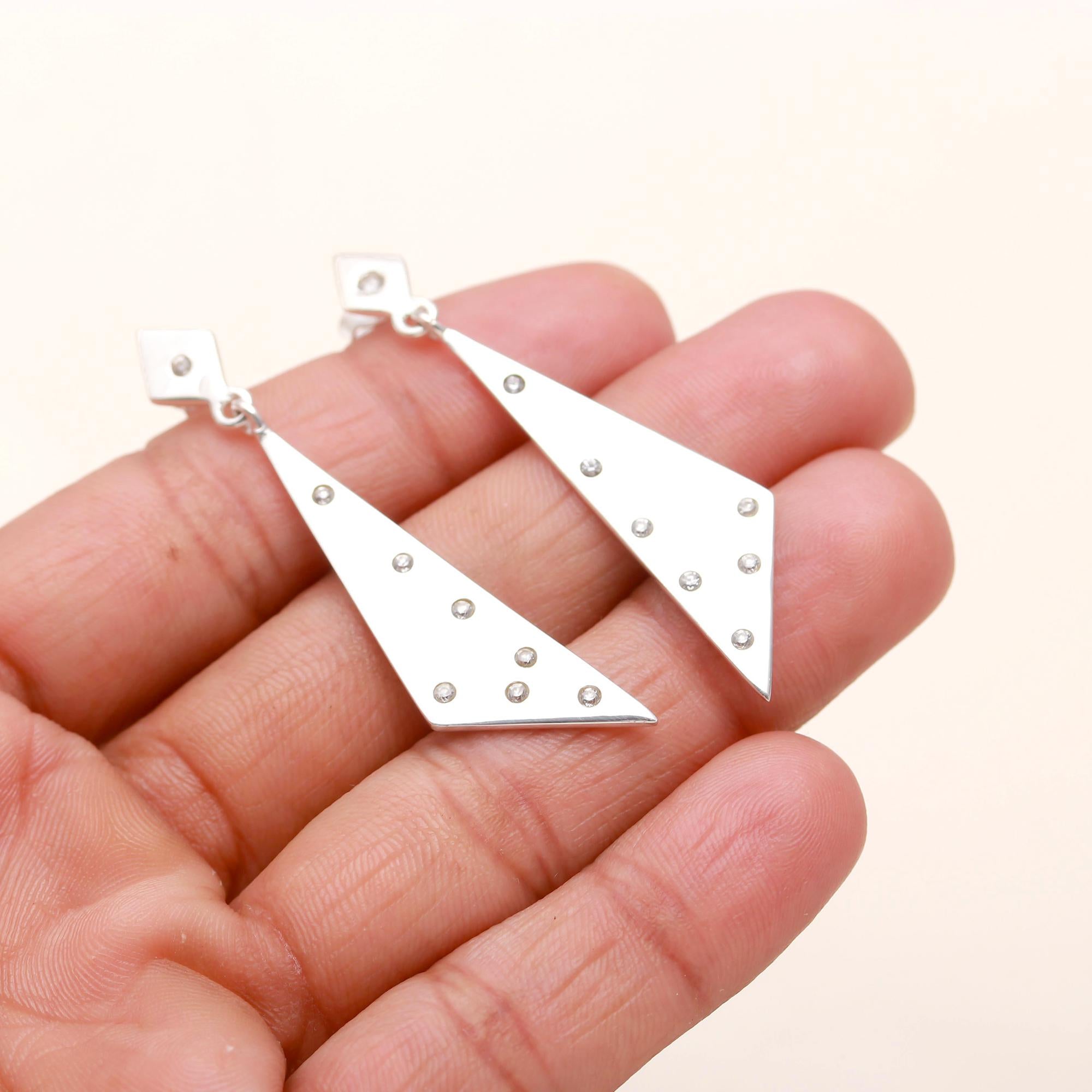 925 Silver Triangle Drop Earrings