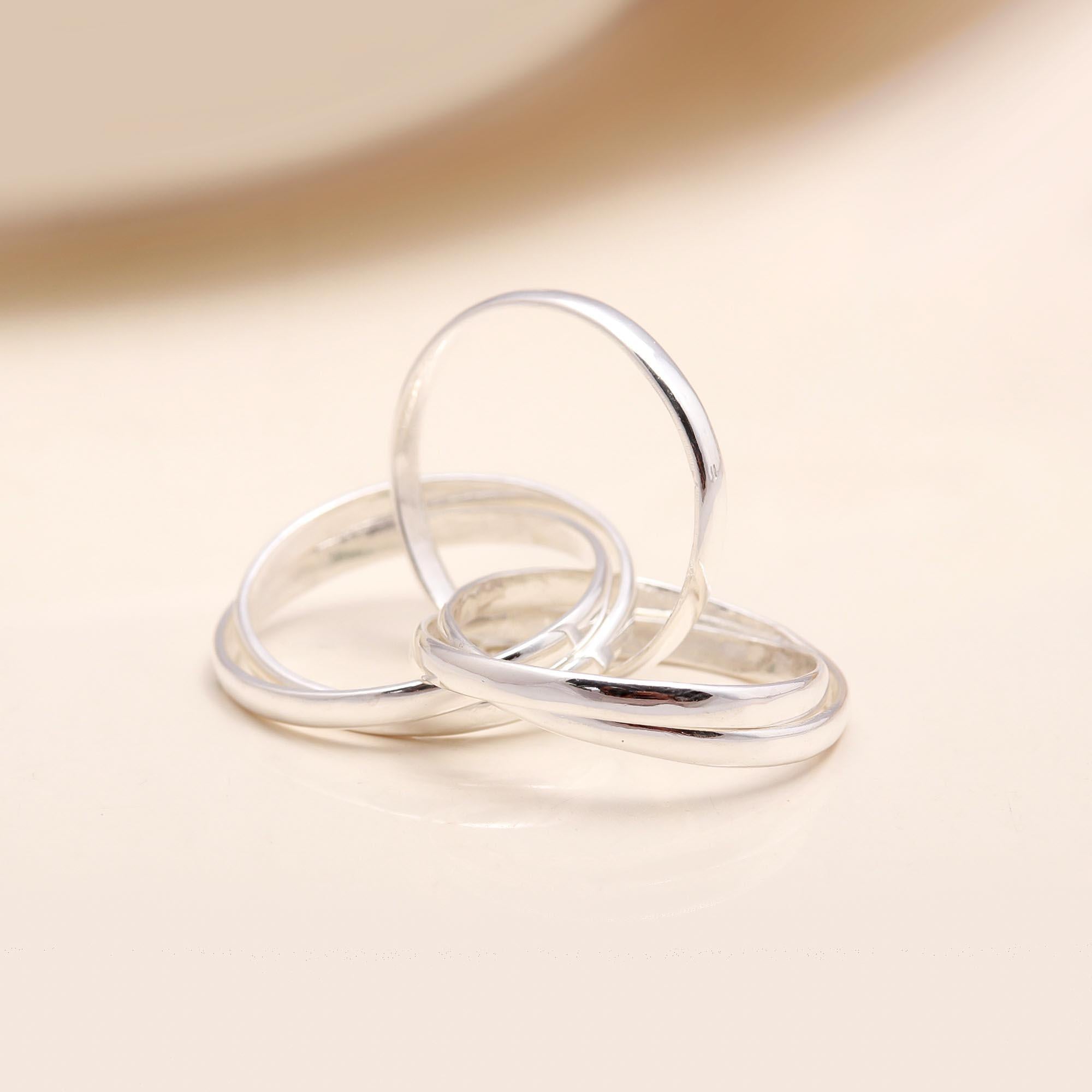 Multi-Band Silver: Rolling Russian Wedding Ring