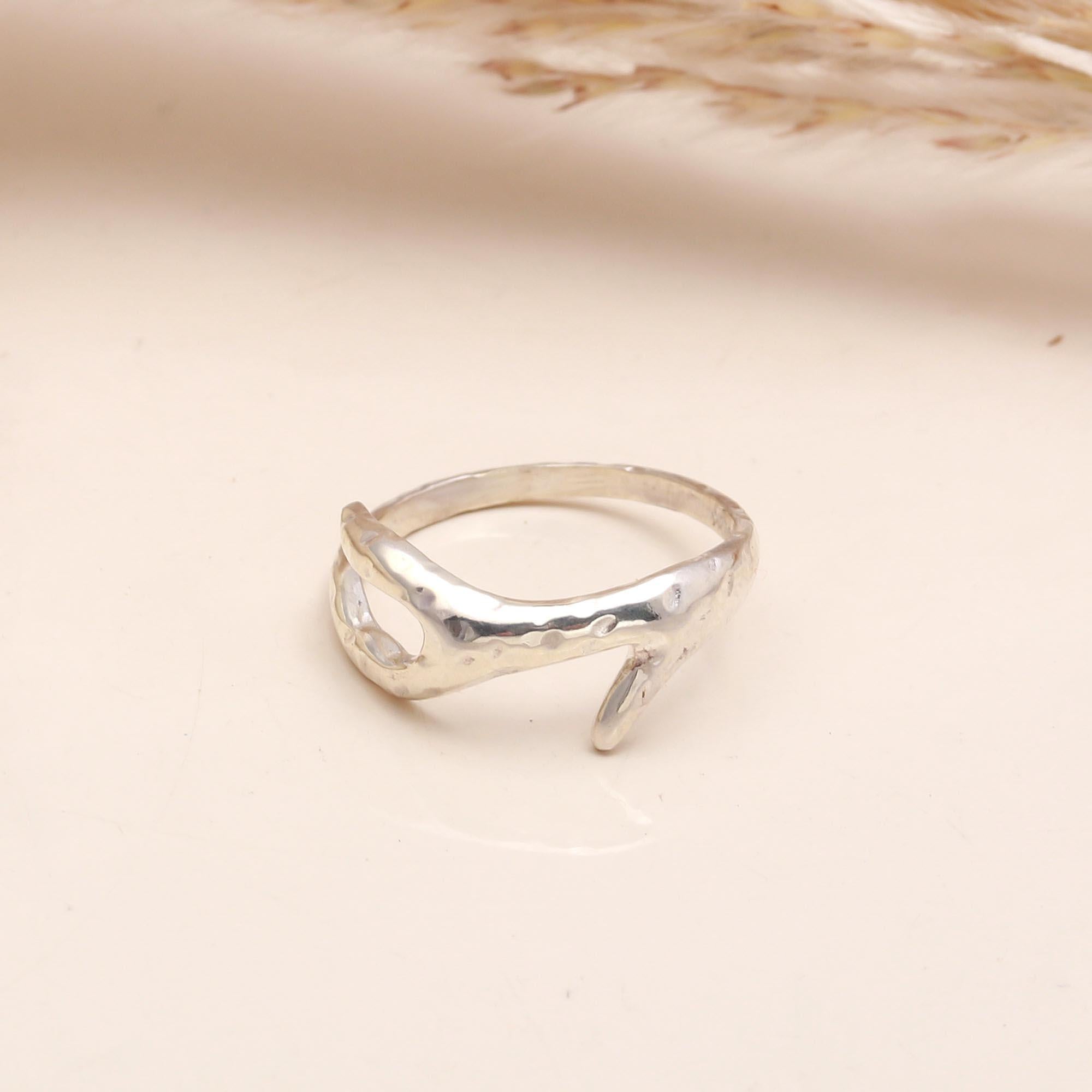 Freeform Silver: Organic Sculptural Open Ring