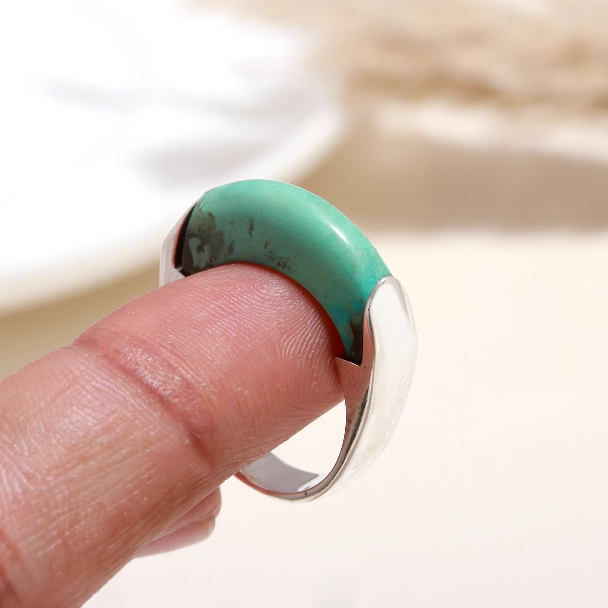 The Turquoise Horizon : Modern Minimalist Geometric Ring
