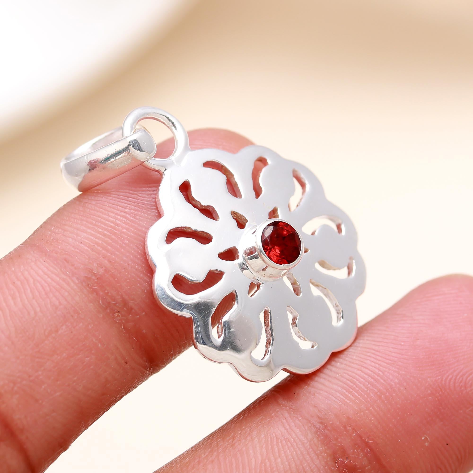 The Open Mandala: Silver Flower Pendant