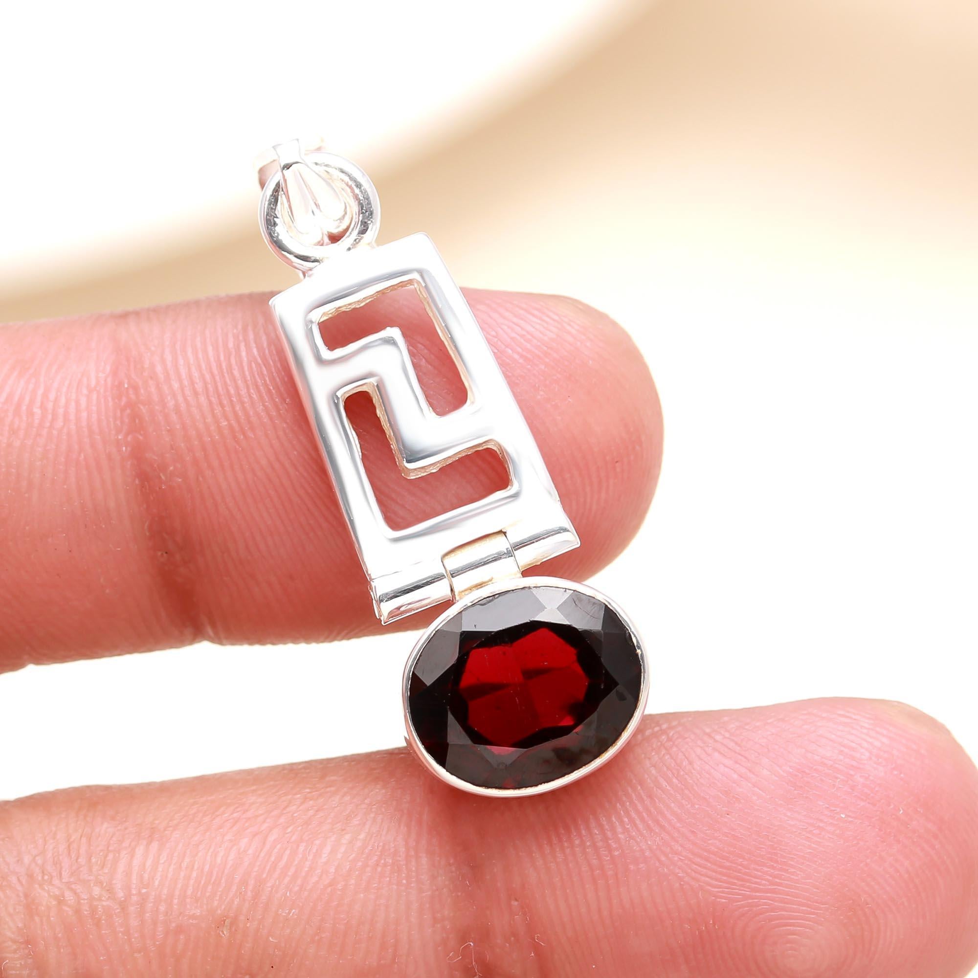 The Deco Maze: Art Deco Garnet Drop Pendant