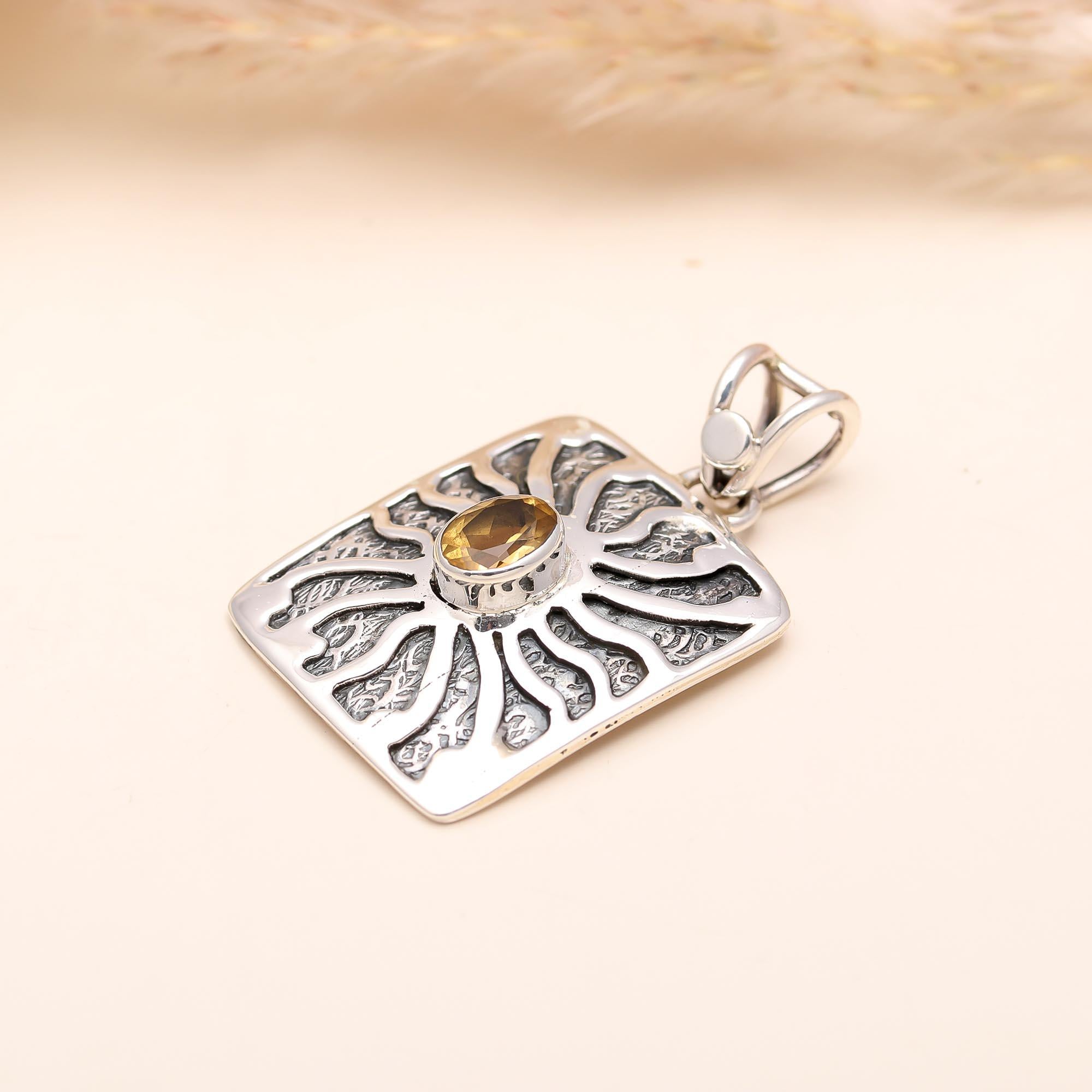 Citrine 925 Sterling Silver Pendant