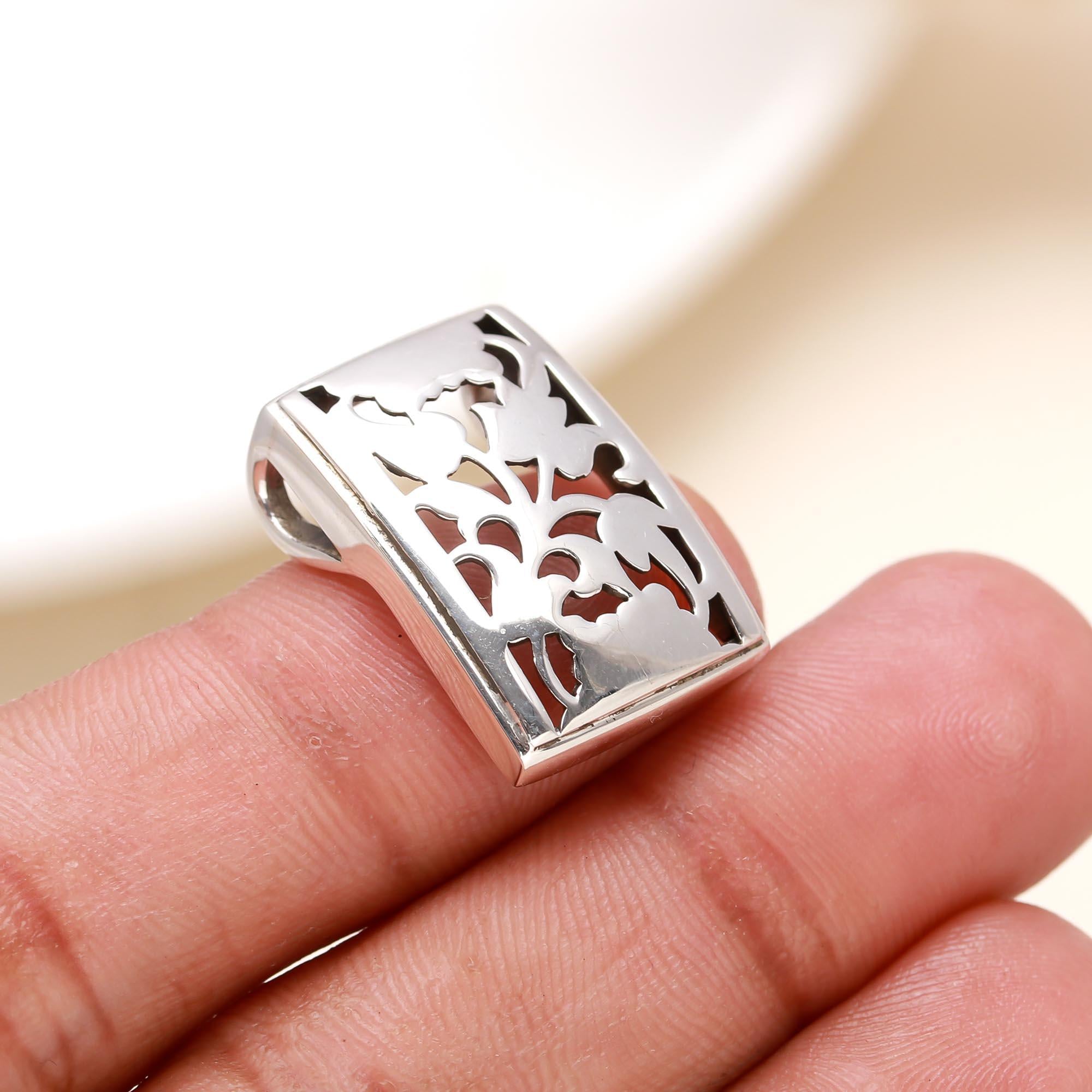 The Silver Forest: Floral Cutout Slider Pendant