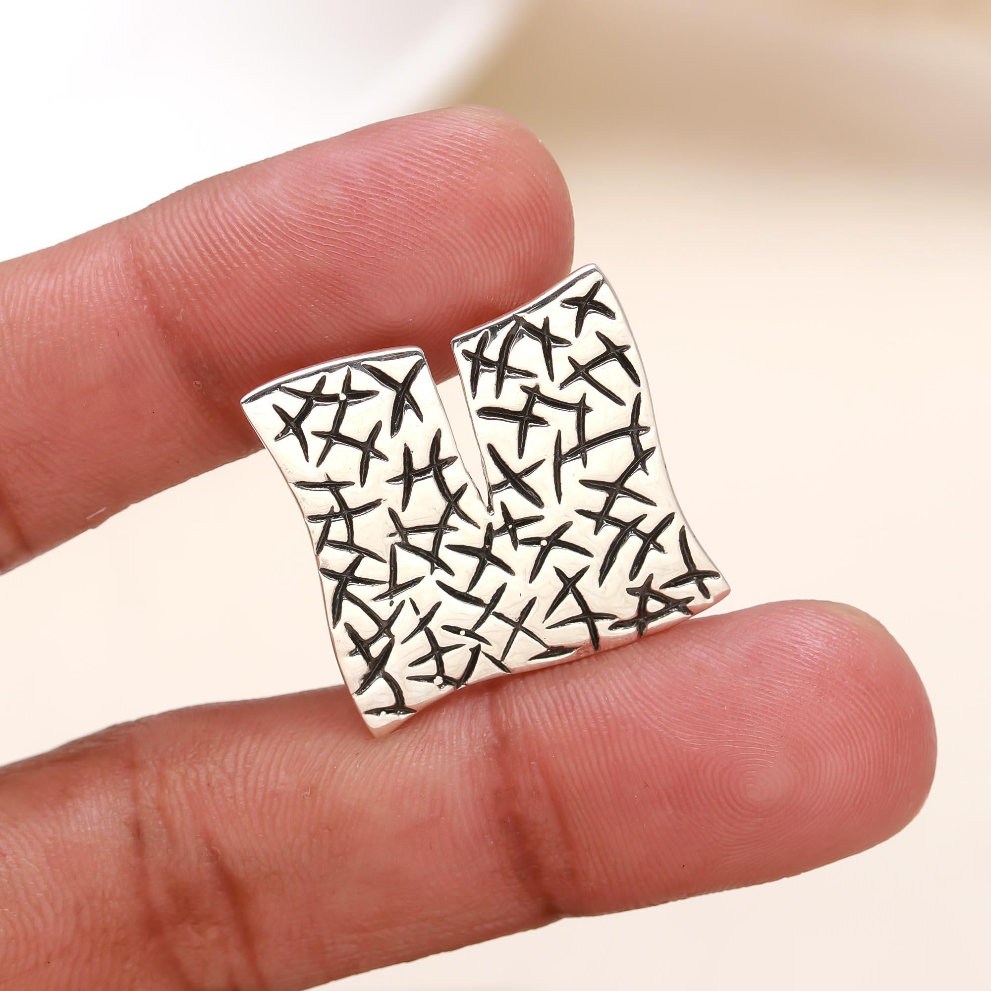 The Cross Hatch: Star Stamp Slider Silver Pendant