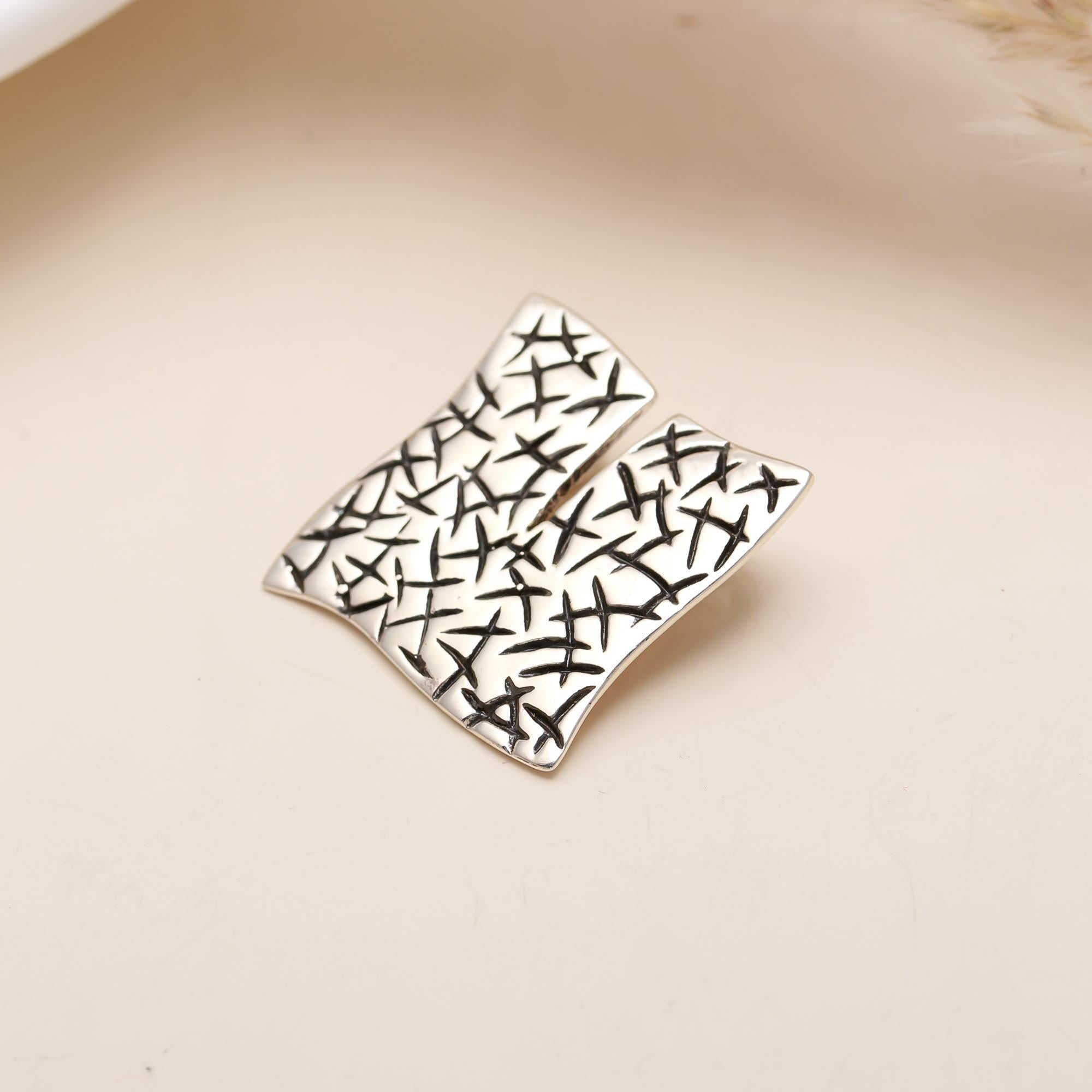 The Cross Hatch: Star Stamp Slider Silver Pendant