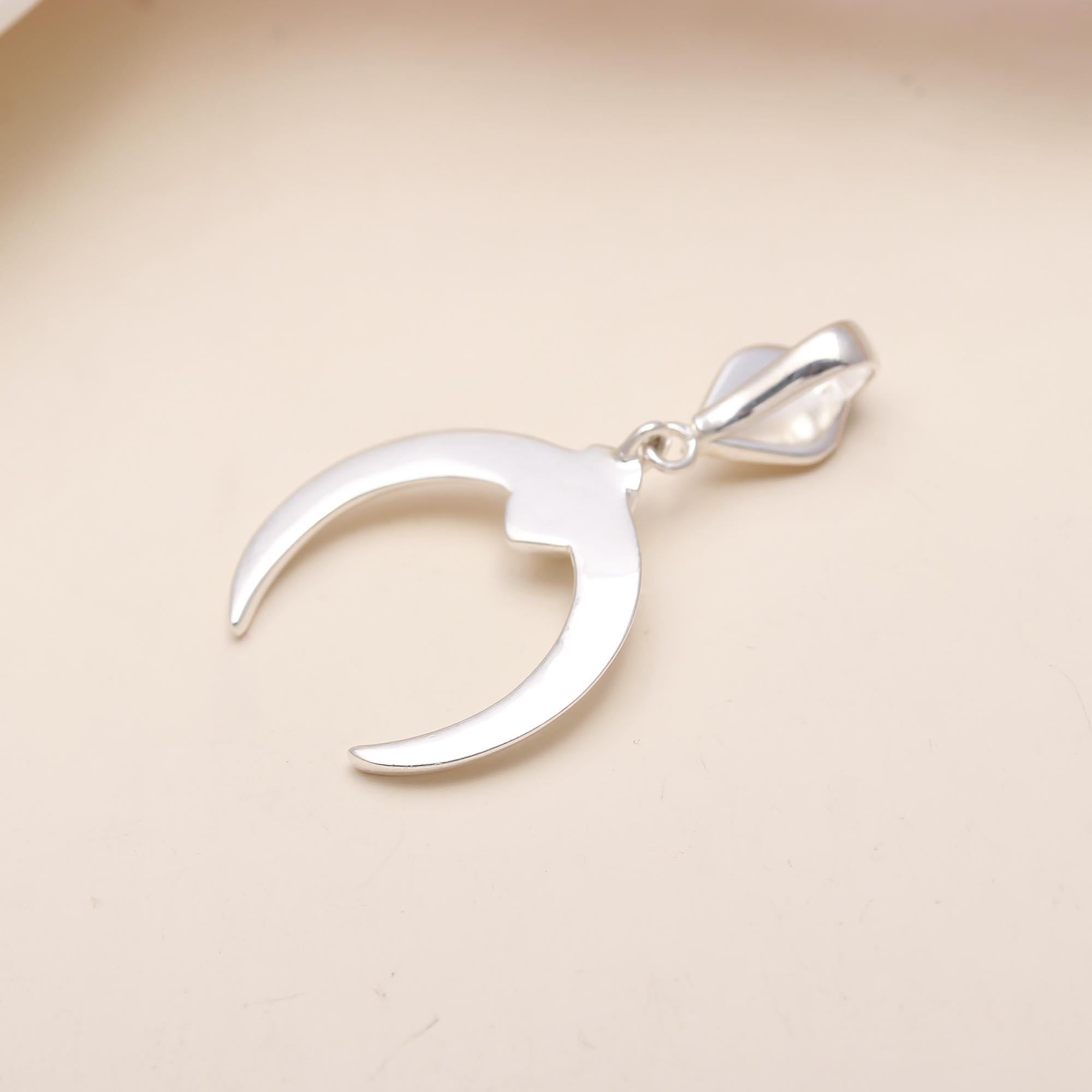925 Sterling Silver Moon Pendant