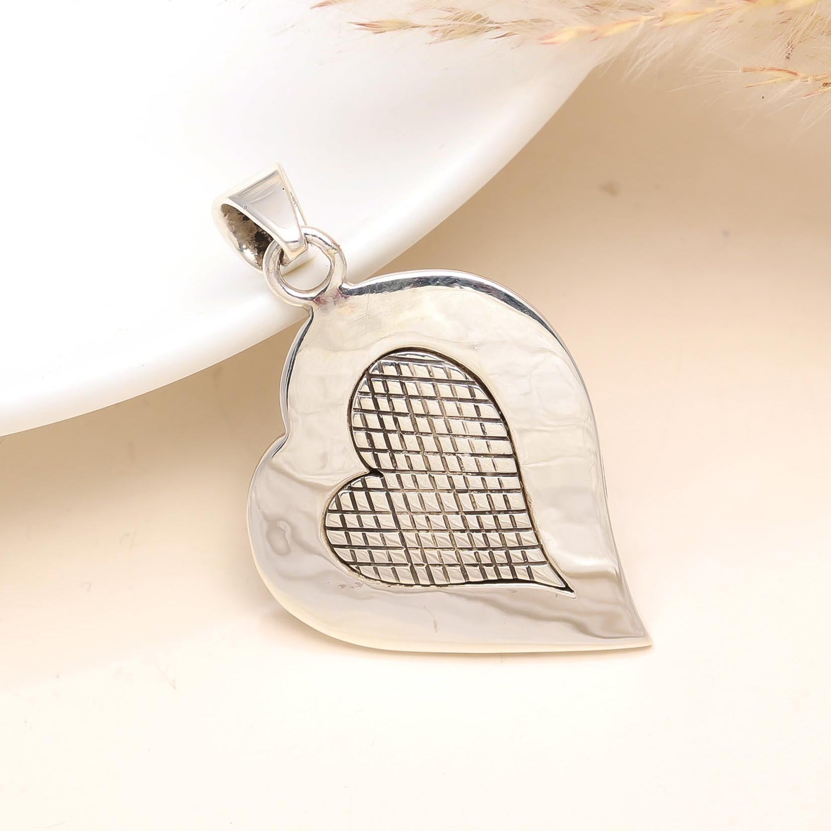 The Etched Heart: Sterling Silver Medallion Pendant