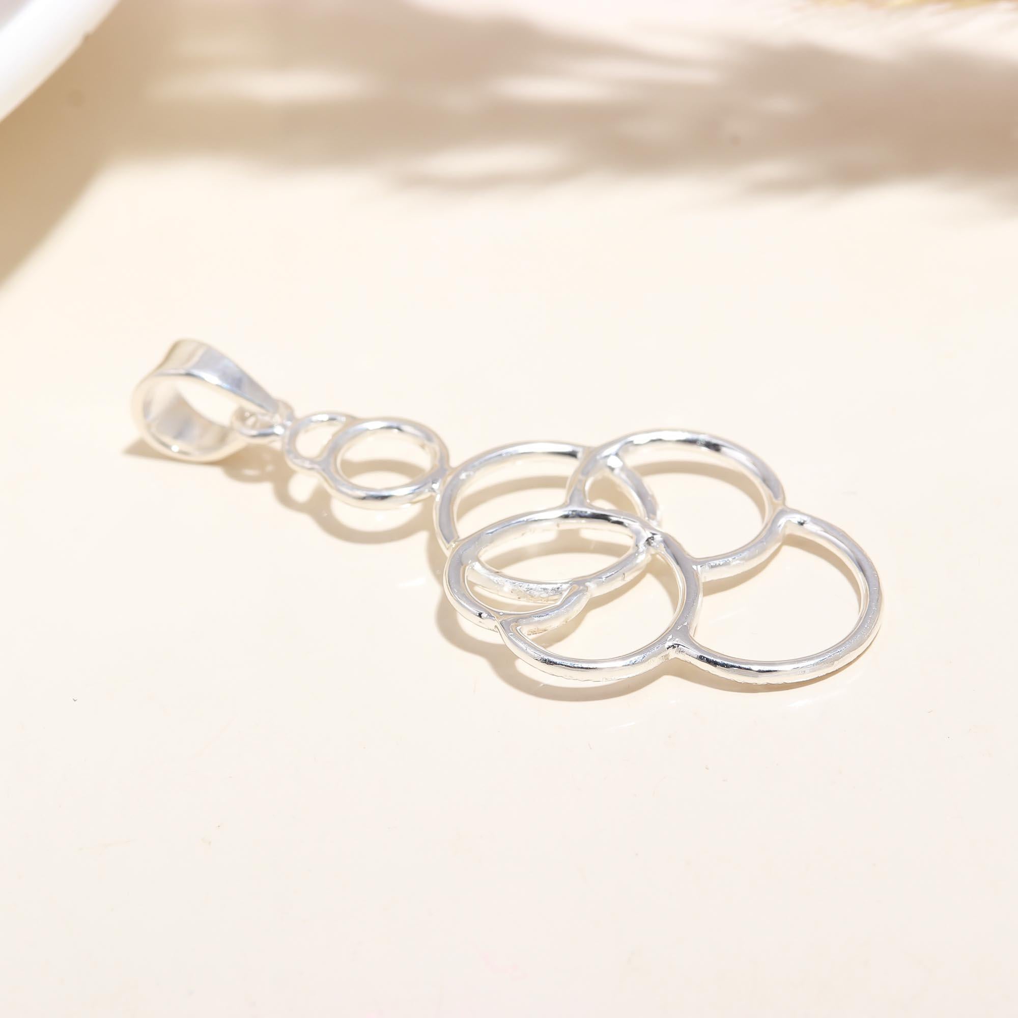 The Seed of Life: Interlocking Circles Geometric Silver Pendant