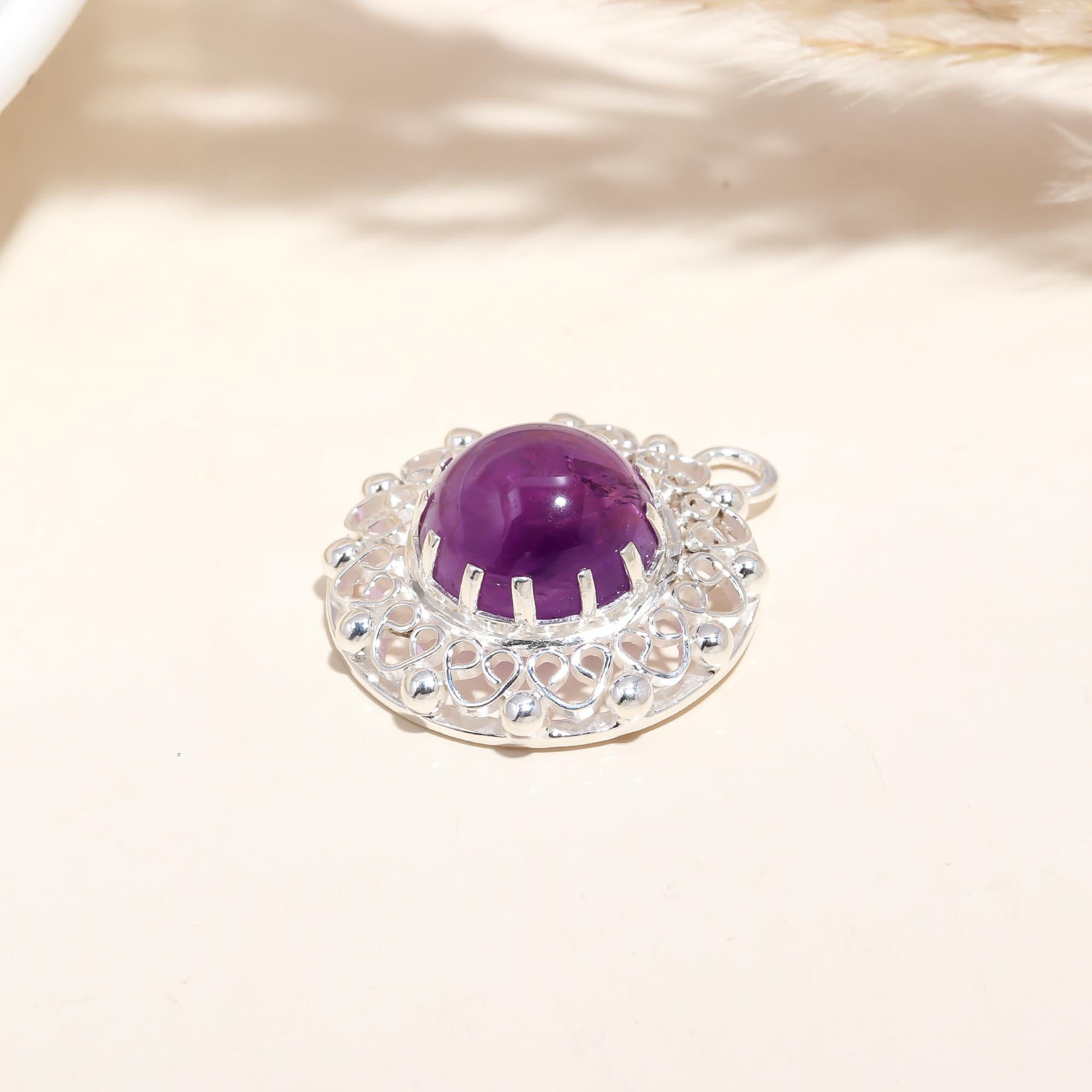 Solid 925 Sterling Silver Fashion Jewelry Natural Gemstone Pendant