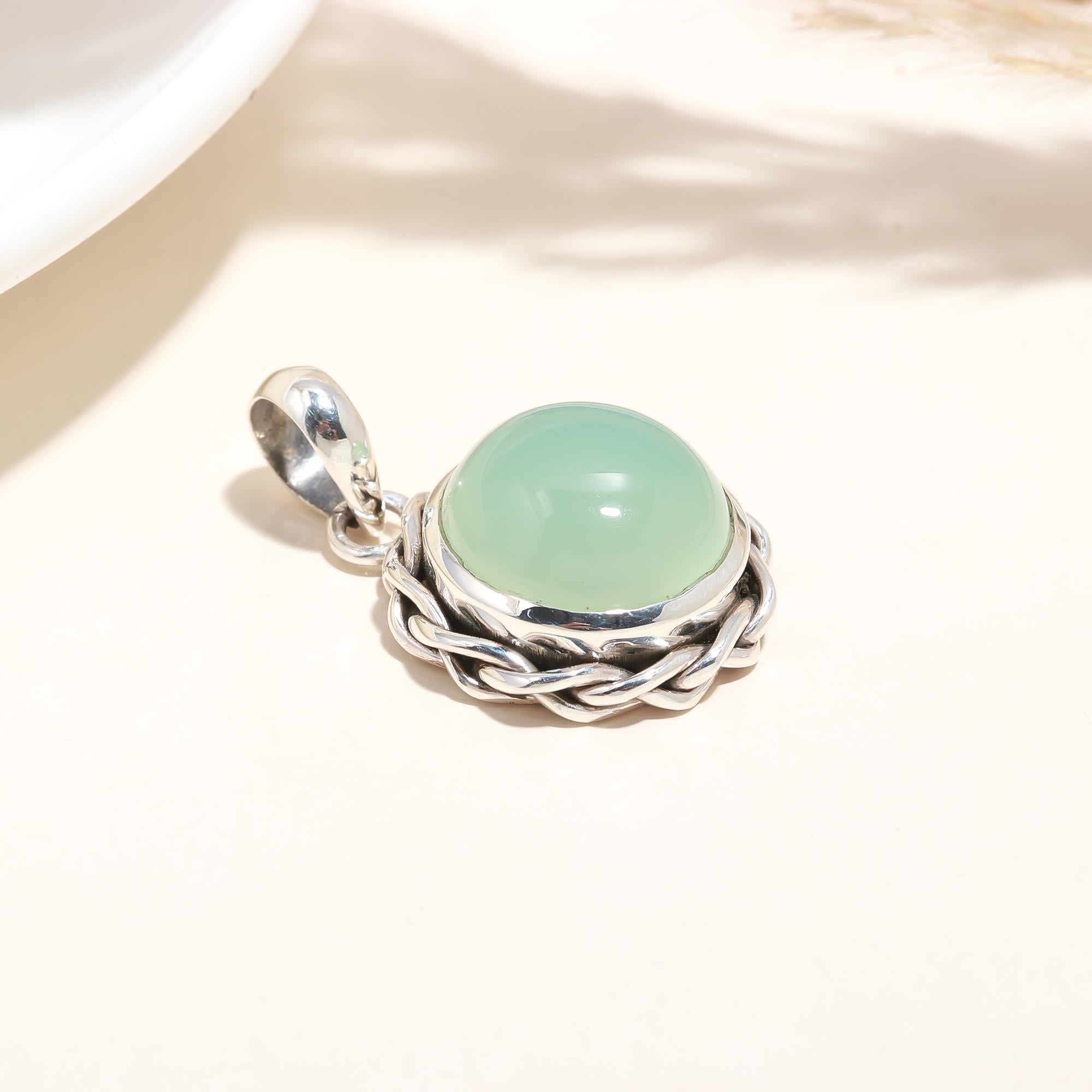 Buy Beautiful Green Vintage Sterling Silver Pendant