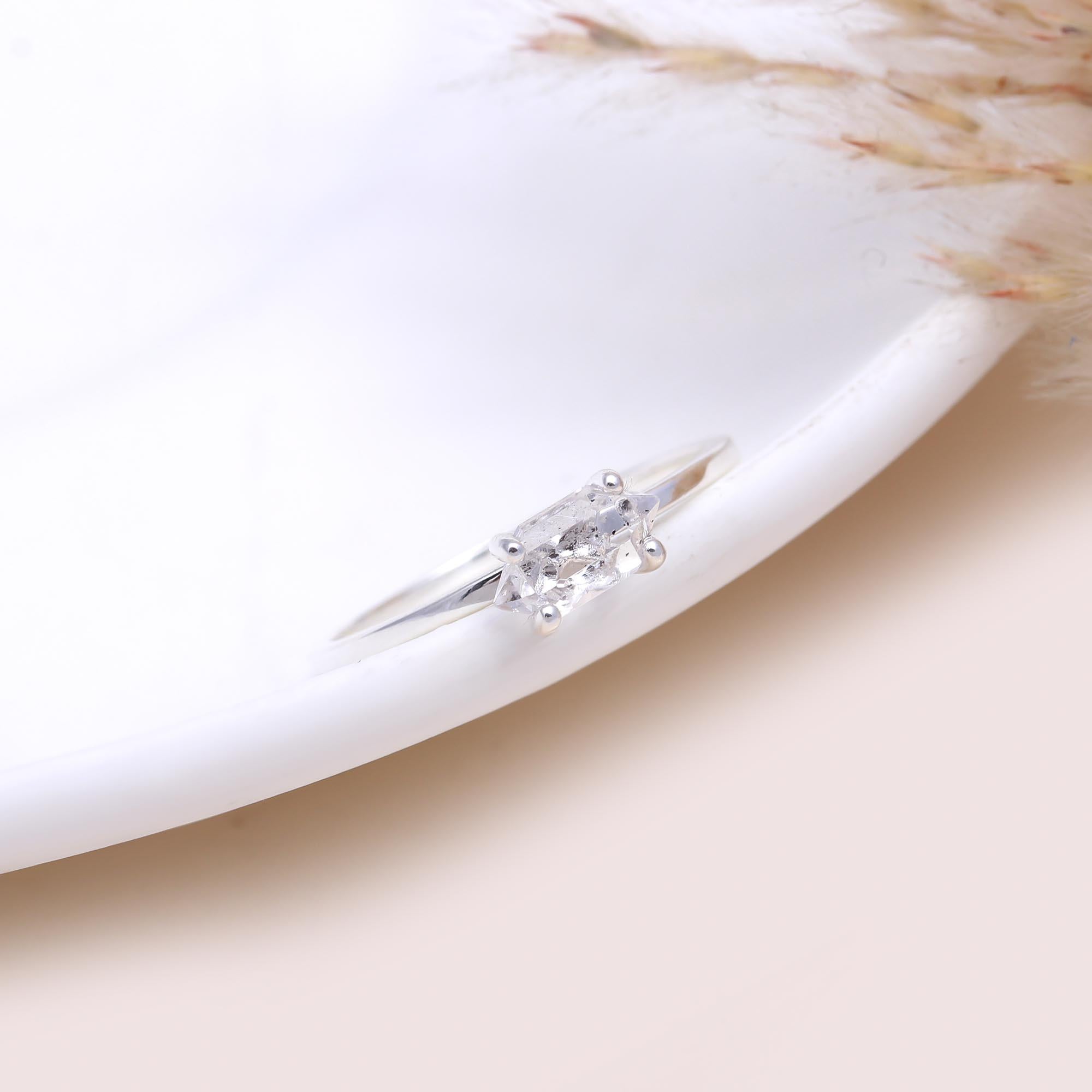 The Raw Crystal Ring: Raw Herkimer Style Quartz Ring