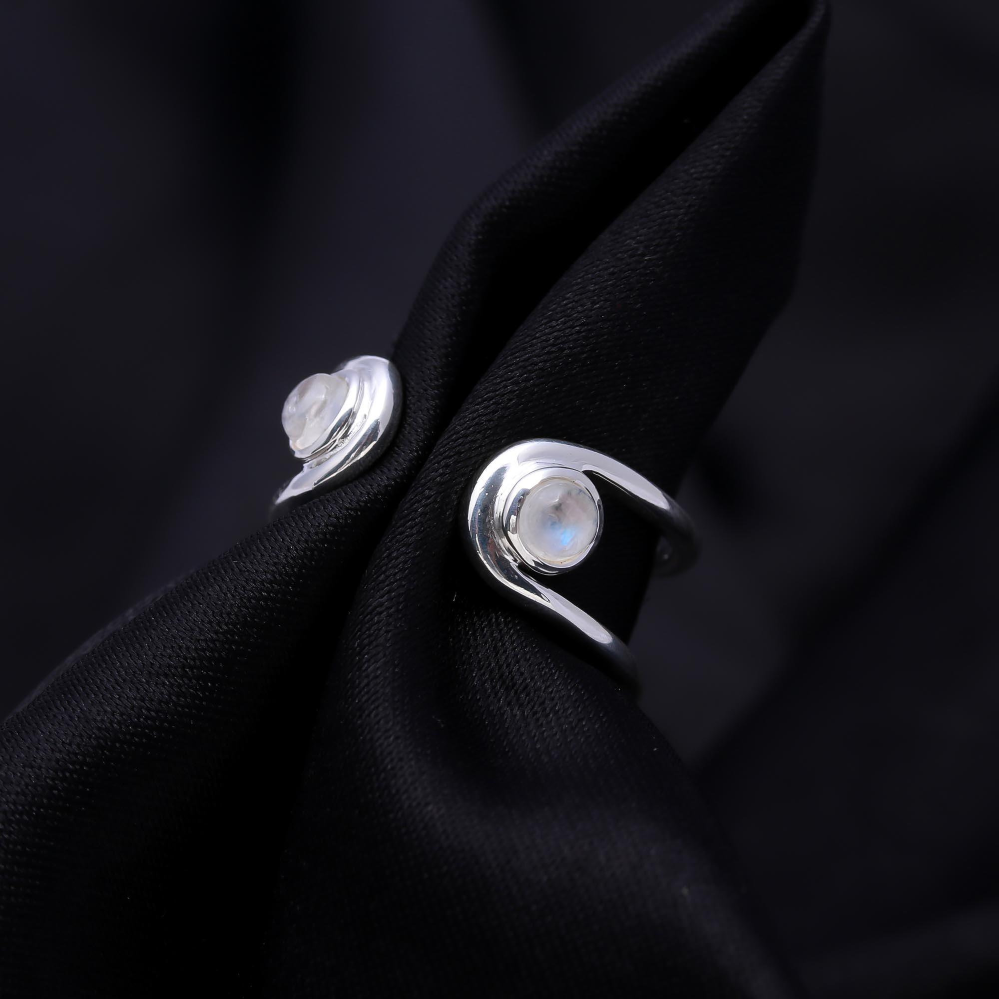 The Twin Orb Wrap Ring: Moonstone Wrap Ring