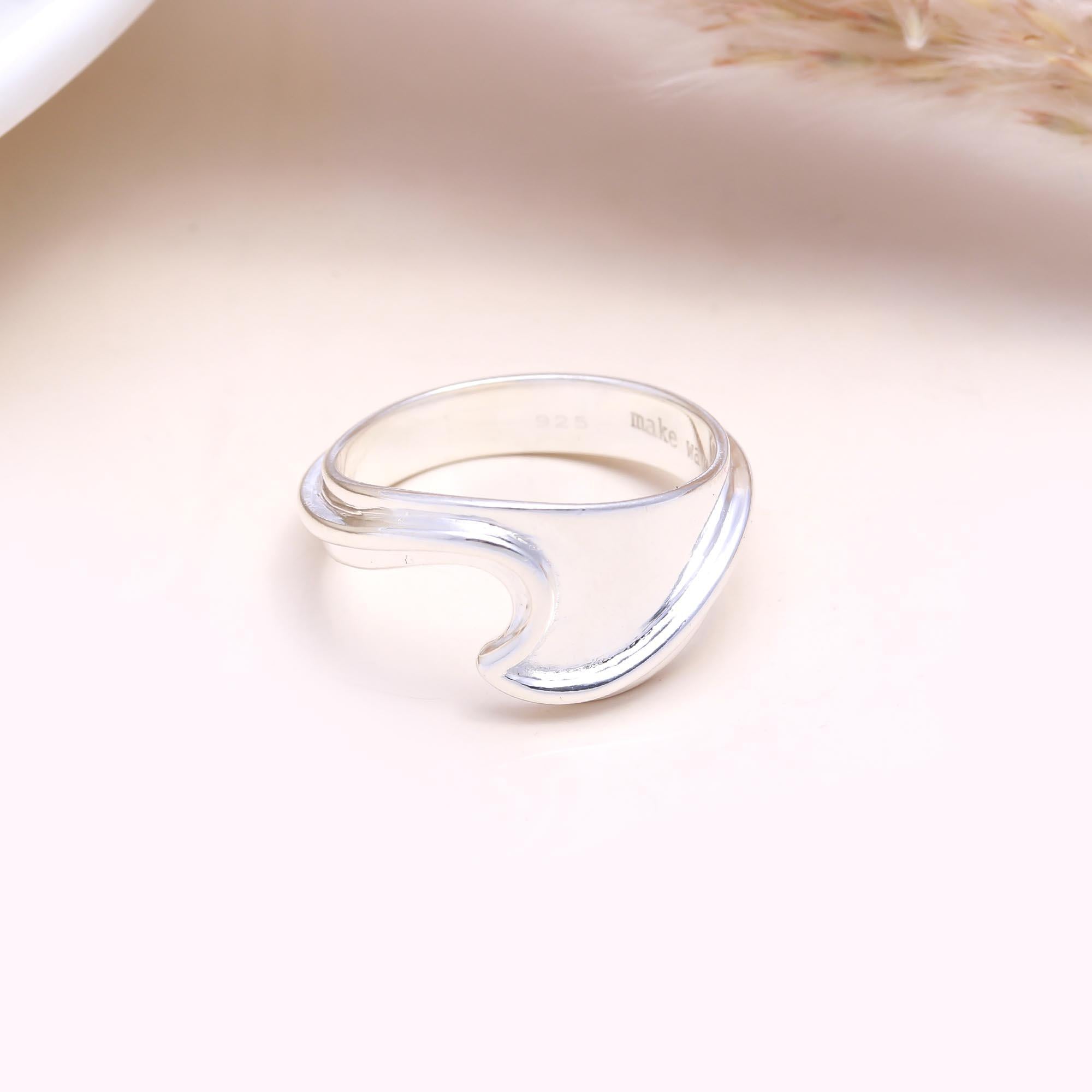 The Silver Surf Ring: Sculptural Silver Wave Ring