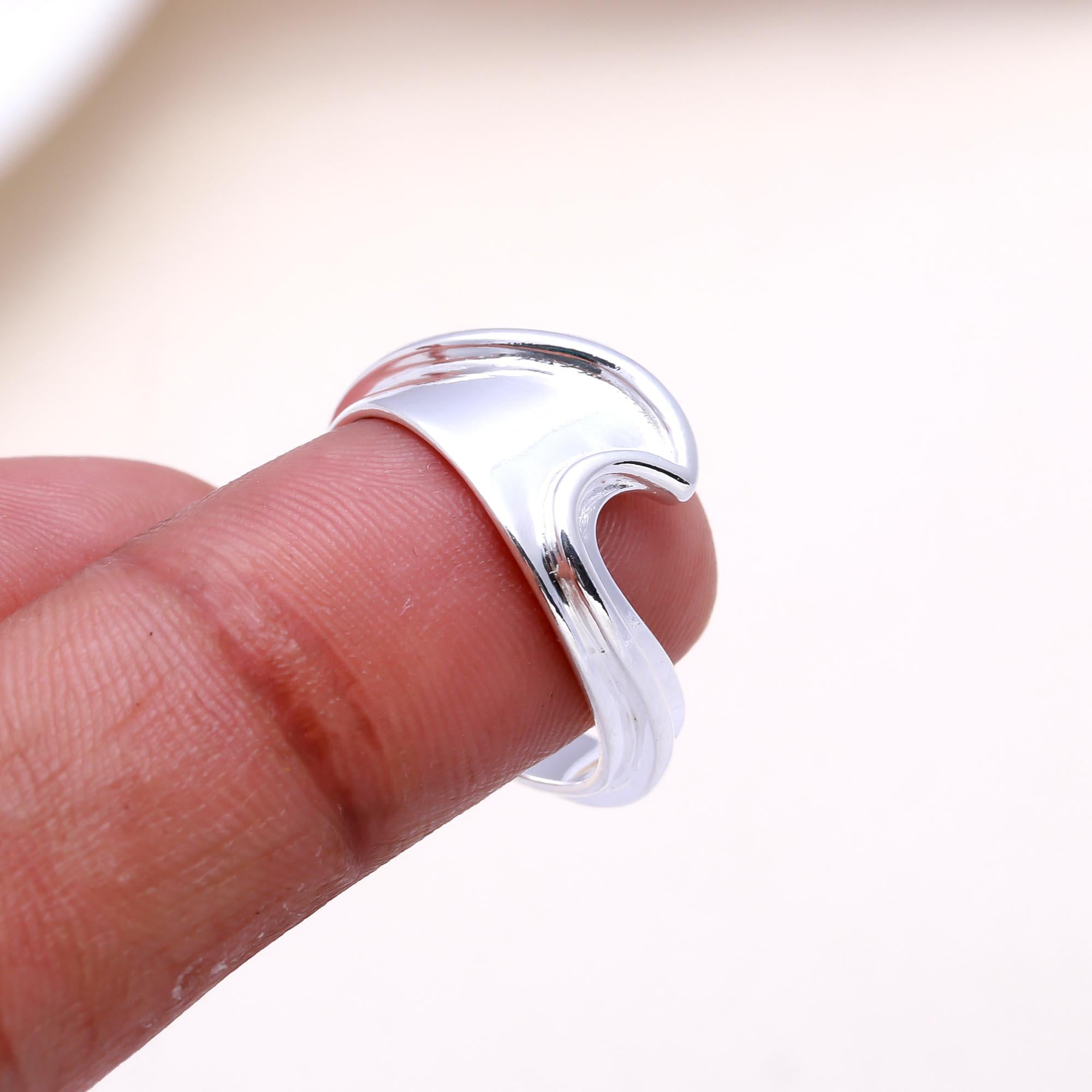 The Silver Surf Ring: Sculptural Silver Wave Ring