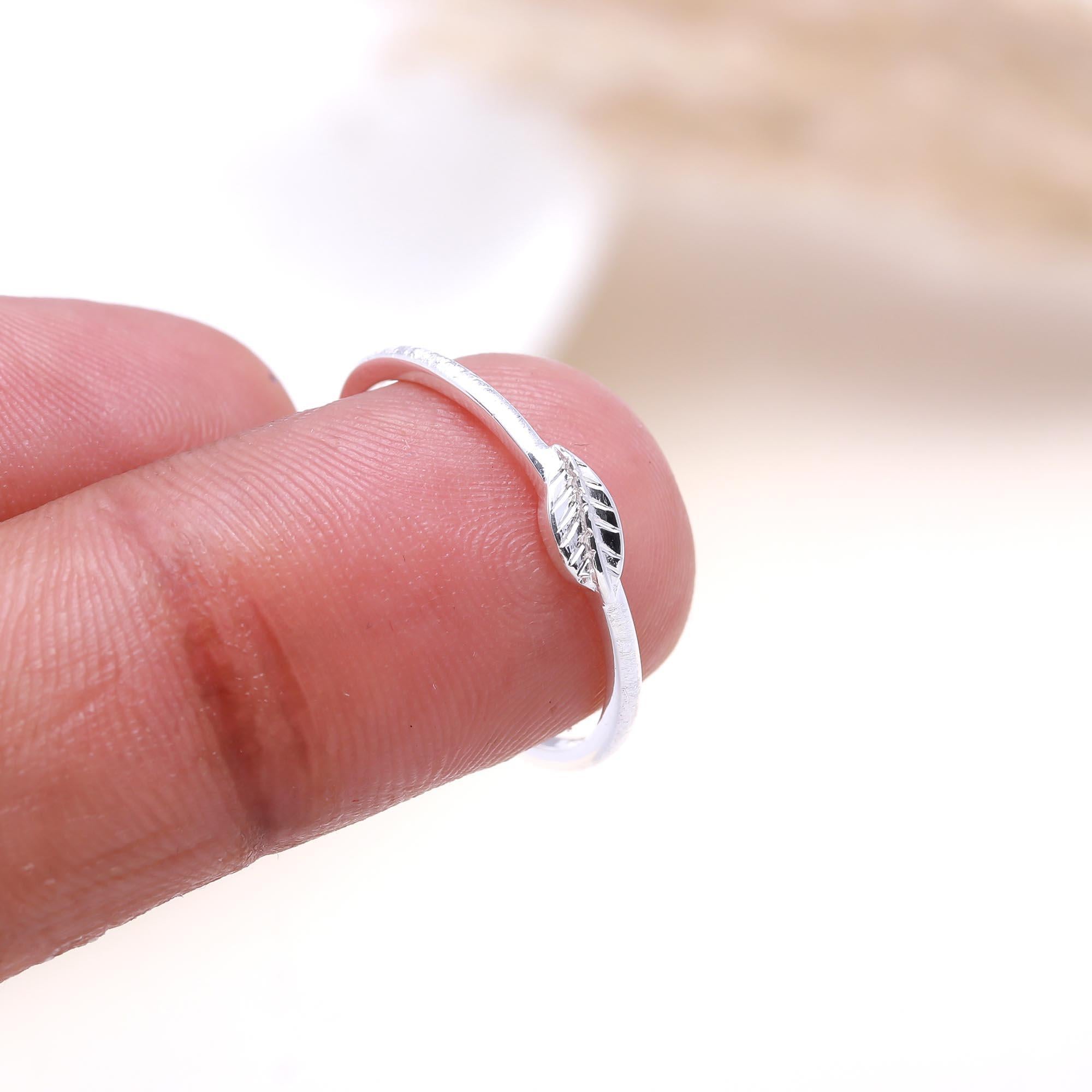 The Forest Touch: Silver Leaf Textured Ring