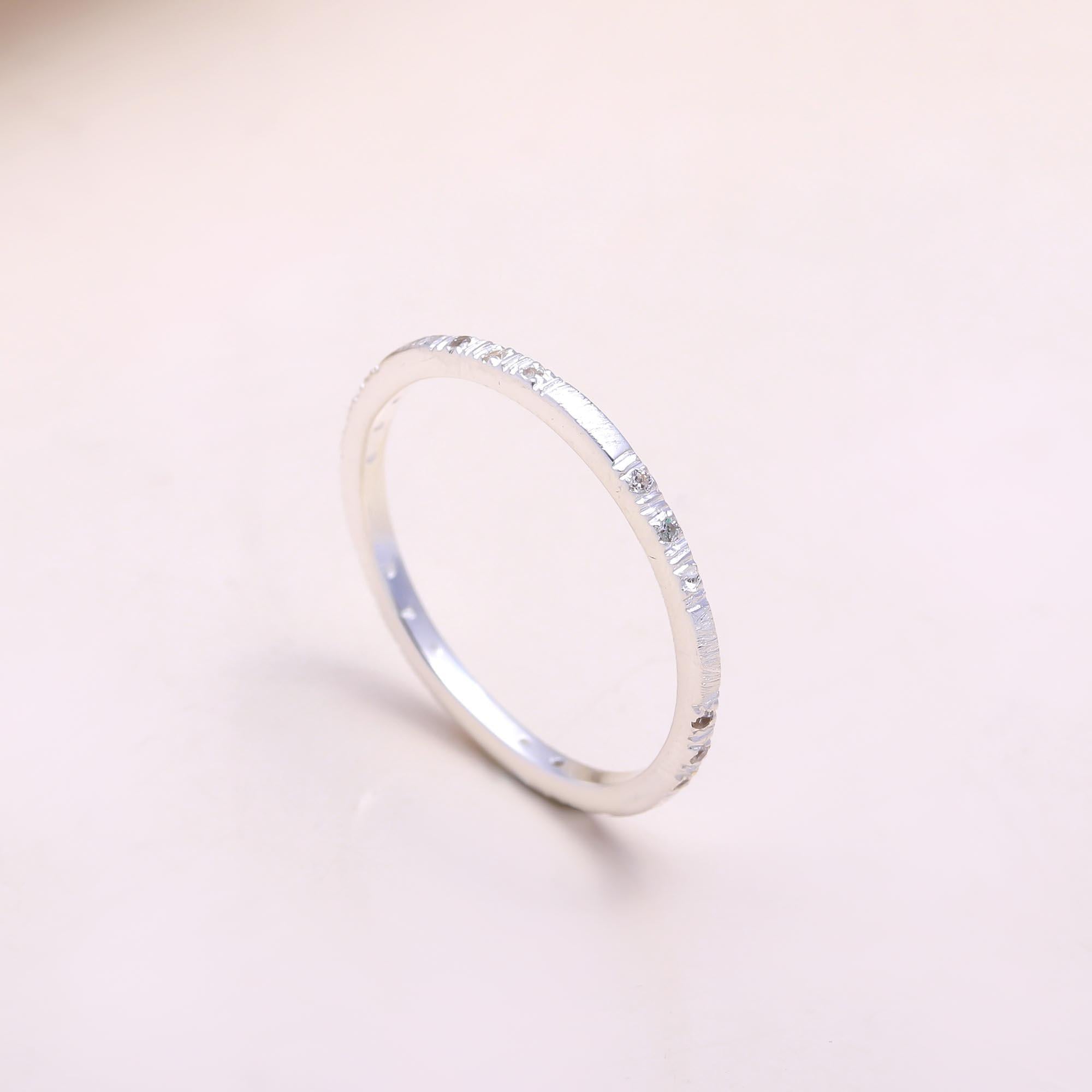 The Subtle Sparkle: Textured Cubic zirconia Band