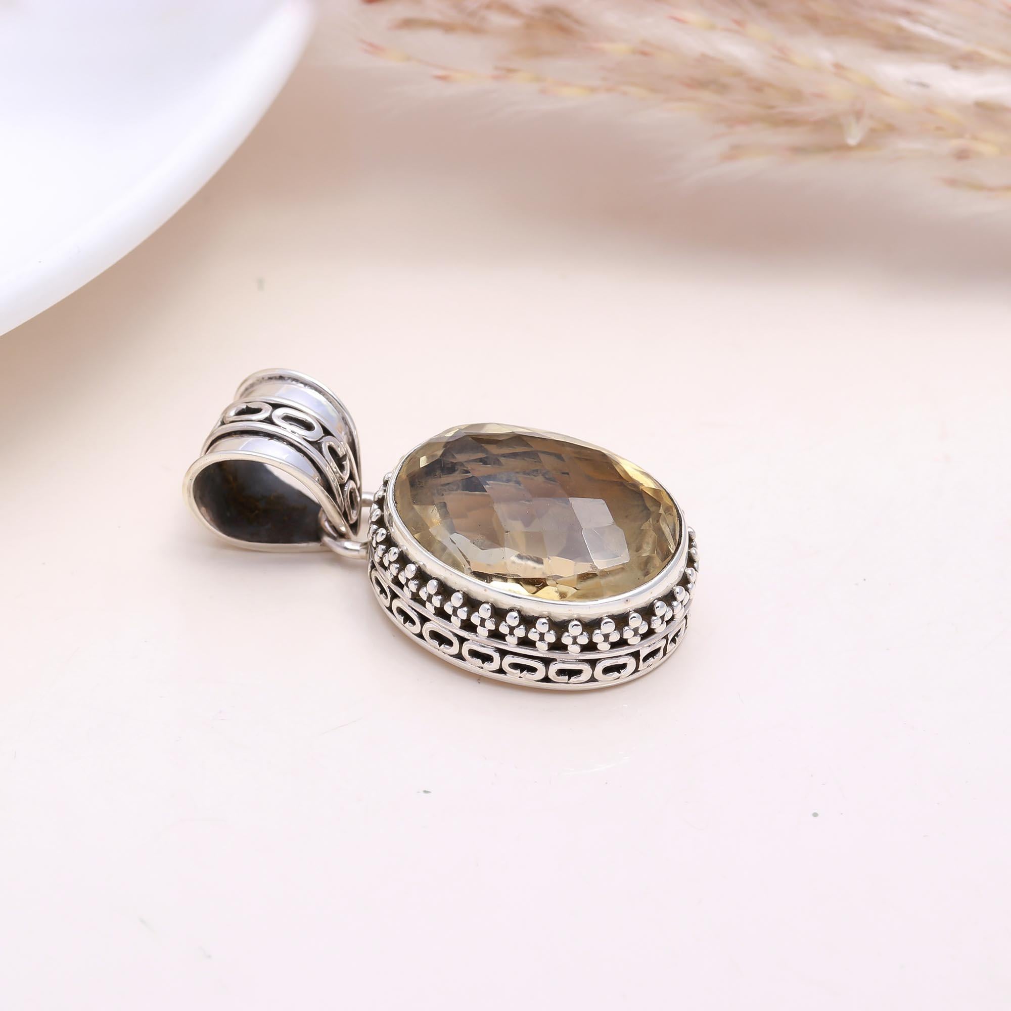 The Vintage Honey: Citrine Scrollwork Pendant