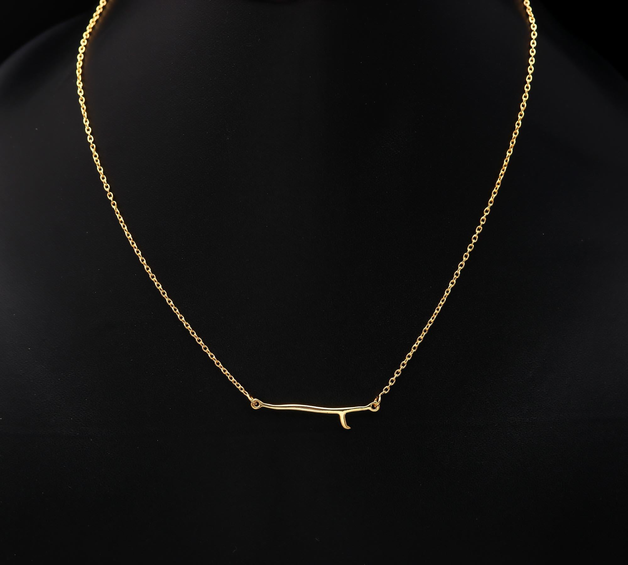 The Golden Twig: Organic Branch Bar Necklace