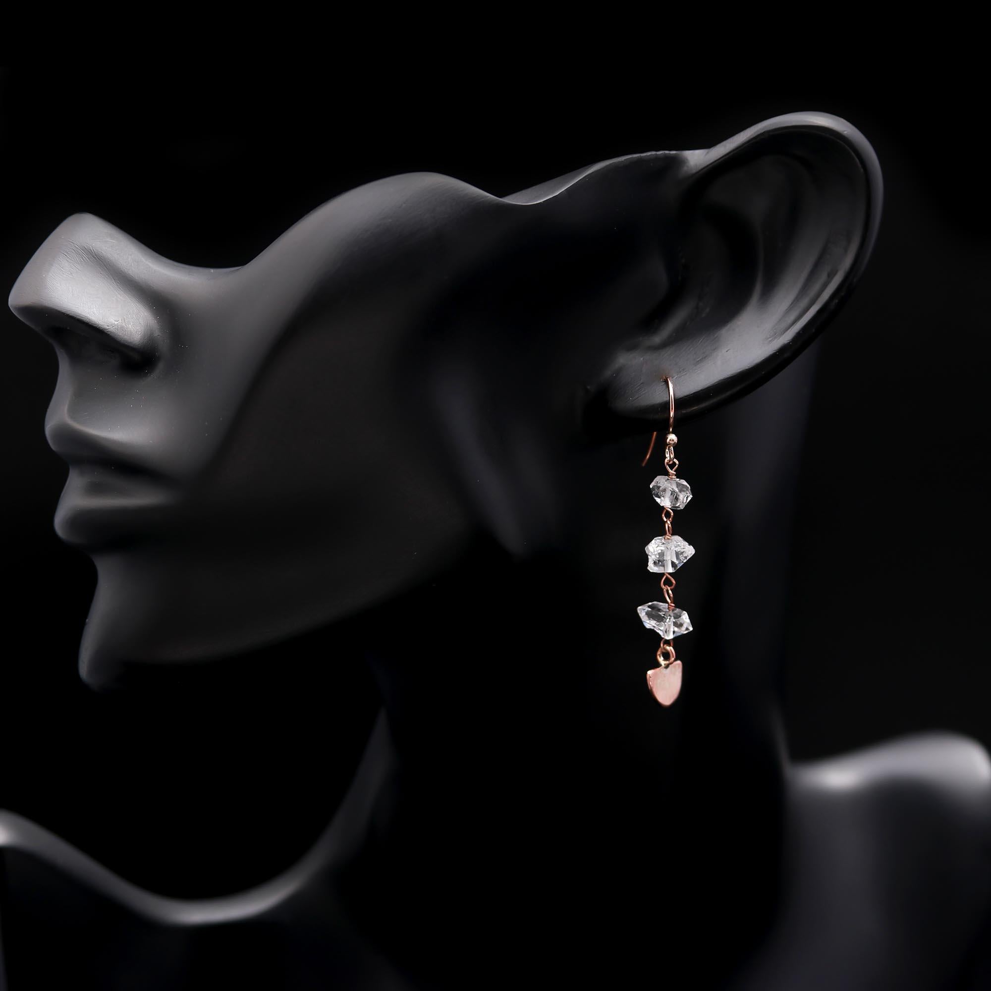 Sterling Silver Herkimer Diamond Long Dangle Earrings