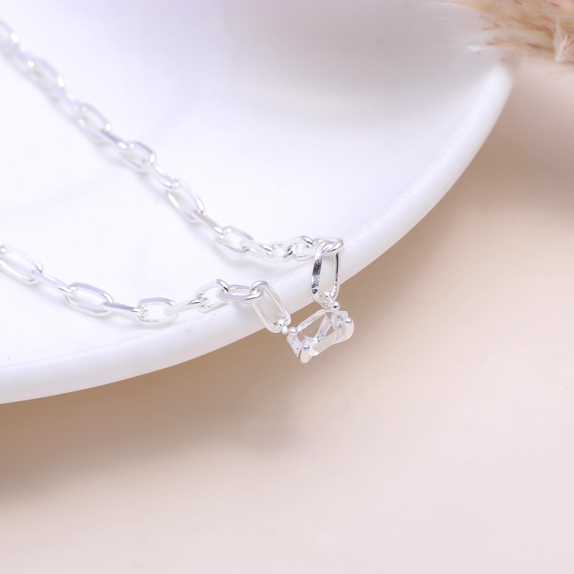 The Floating Gem: Paperclip Chain with Crystal Charm