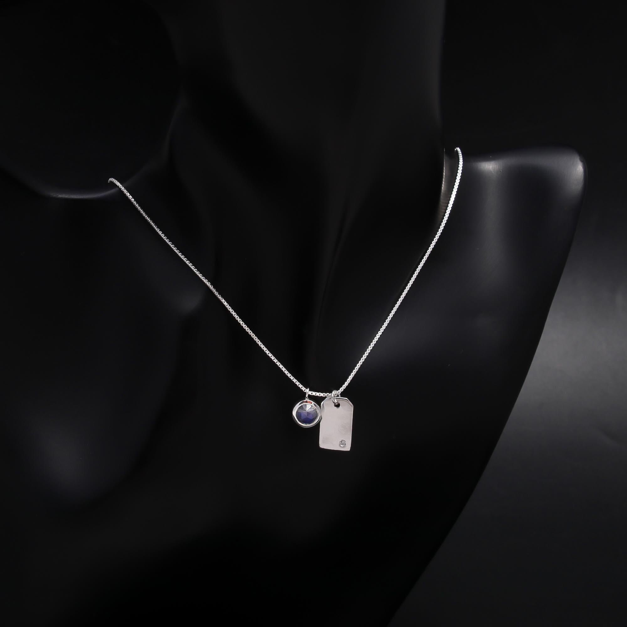 The Layered Charm: Engravable Silver Tag Necklace