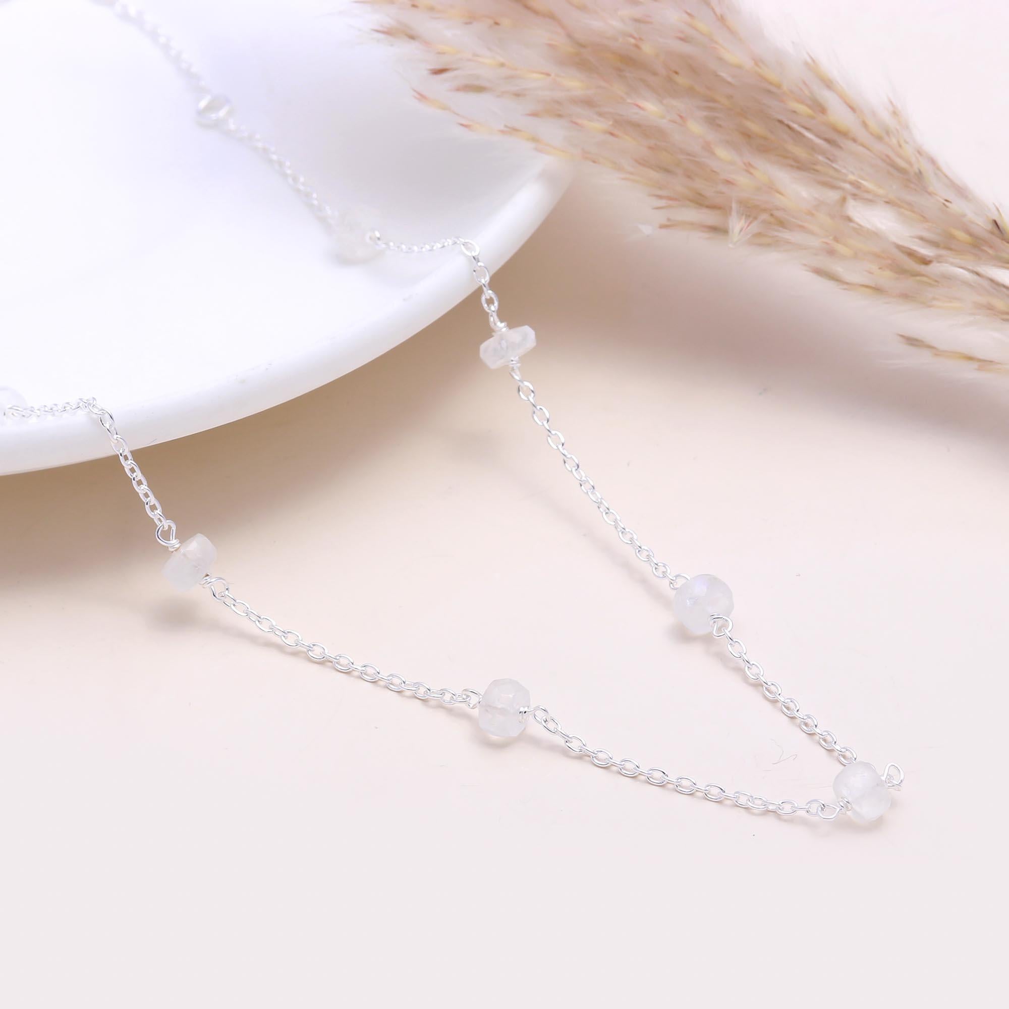 The Soft Blush: Rough Rose Quartz Bead Necklace