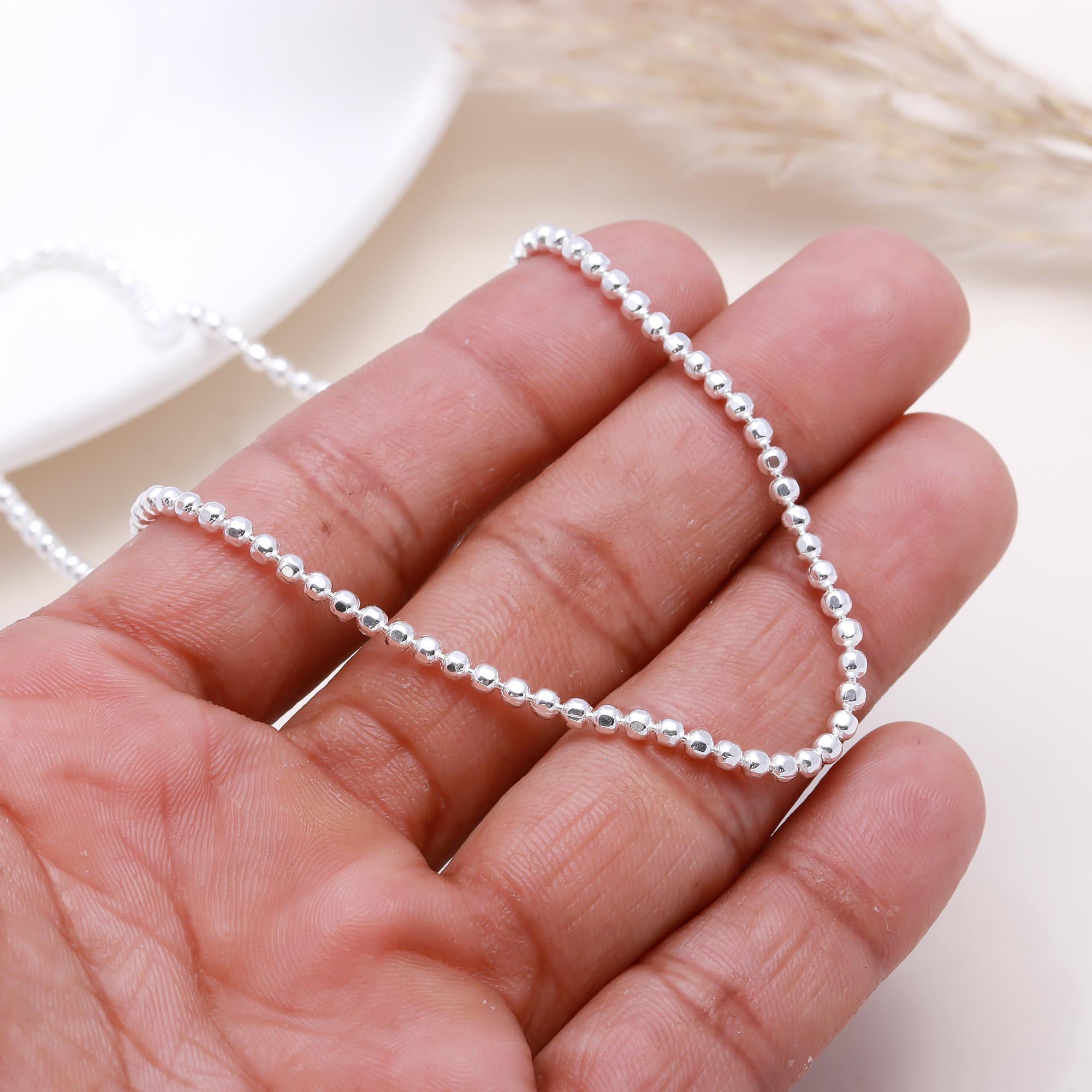 The Silver Strand: Beaded Ball Chain Necklace