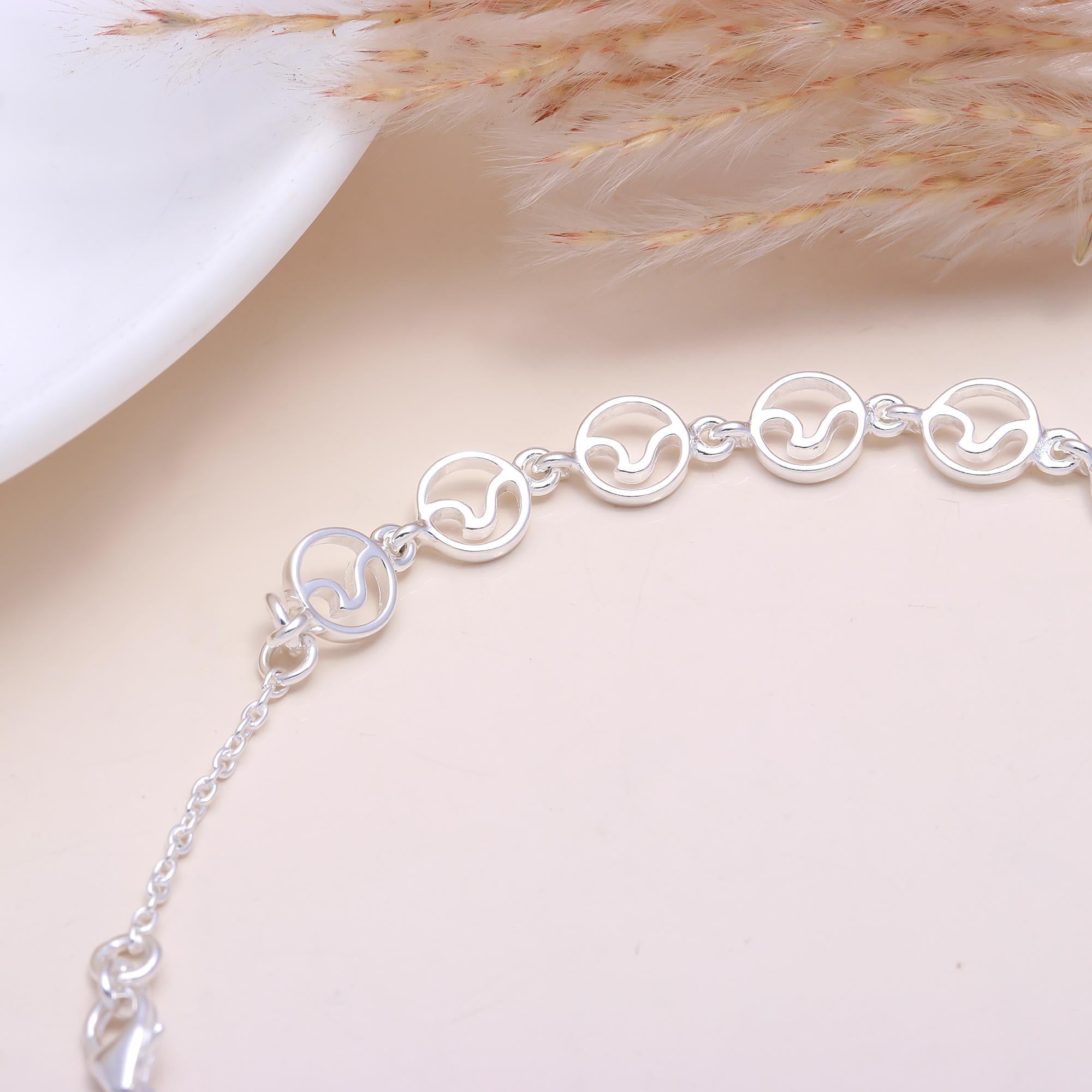 The Infinity Wave: Silver Wave Link Bracelet