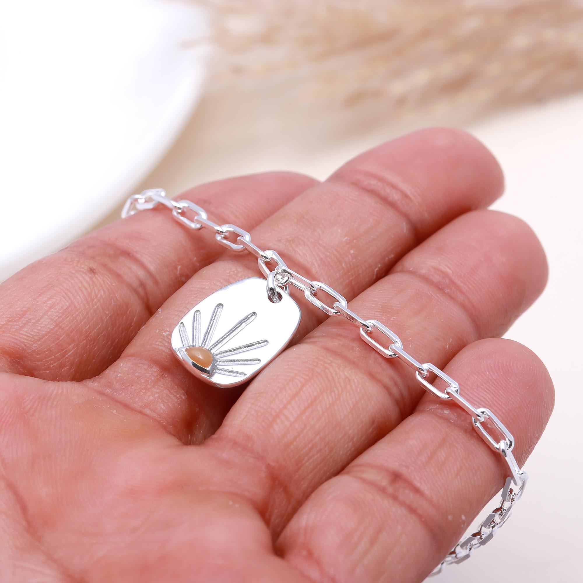 The Sunrise Tag: Paperclip Chain Bracelet