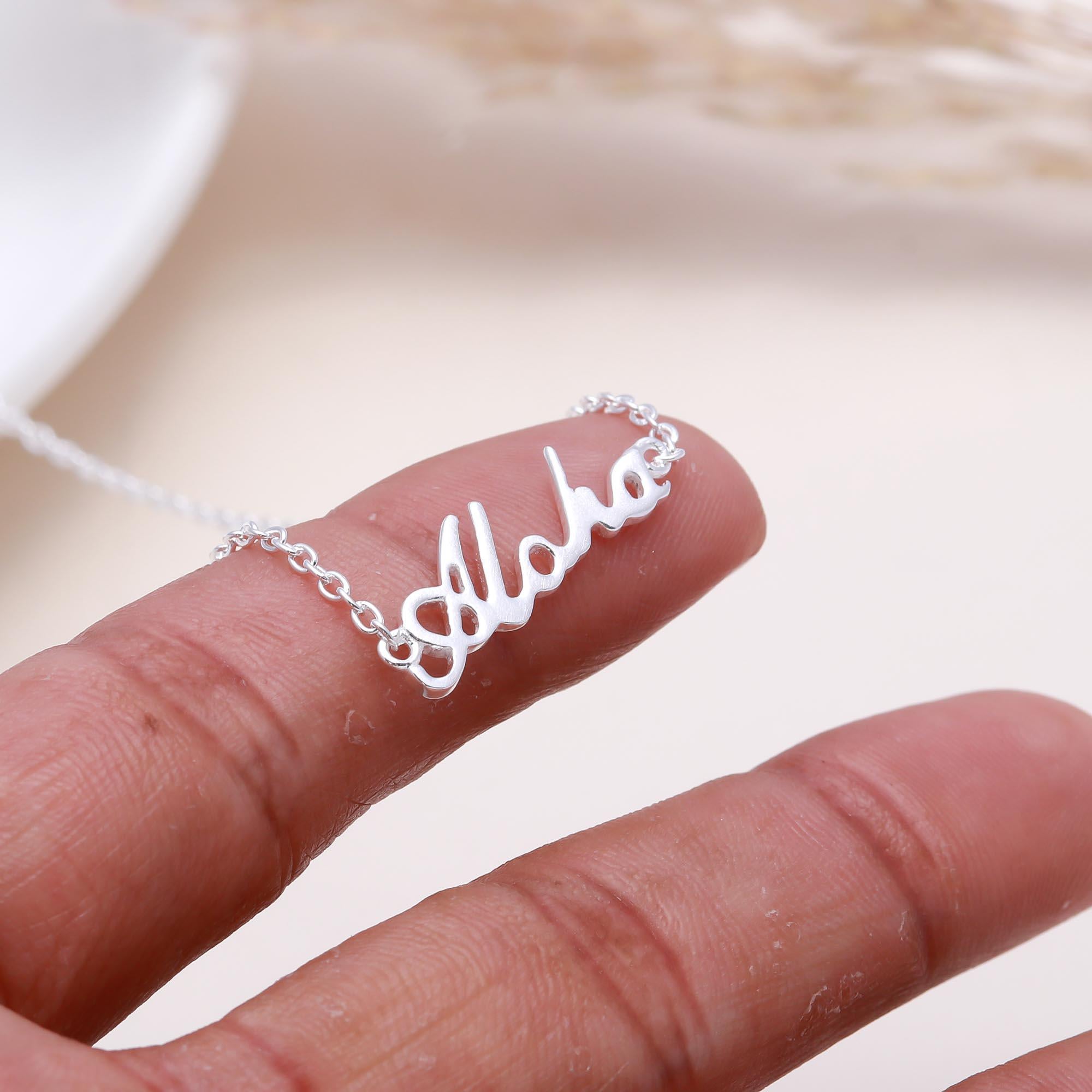 The Spirit of Aloha: Tropical Script Silver Necklace