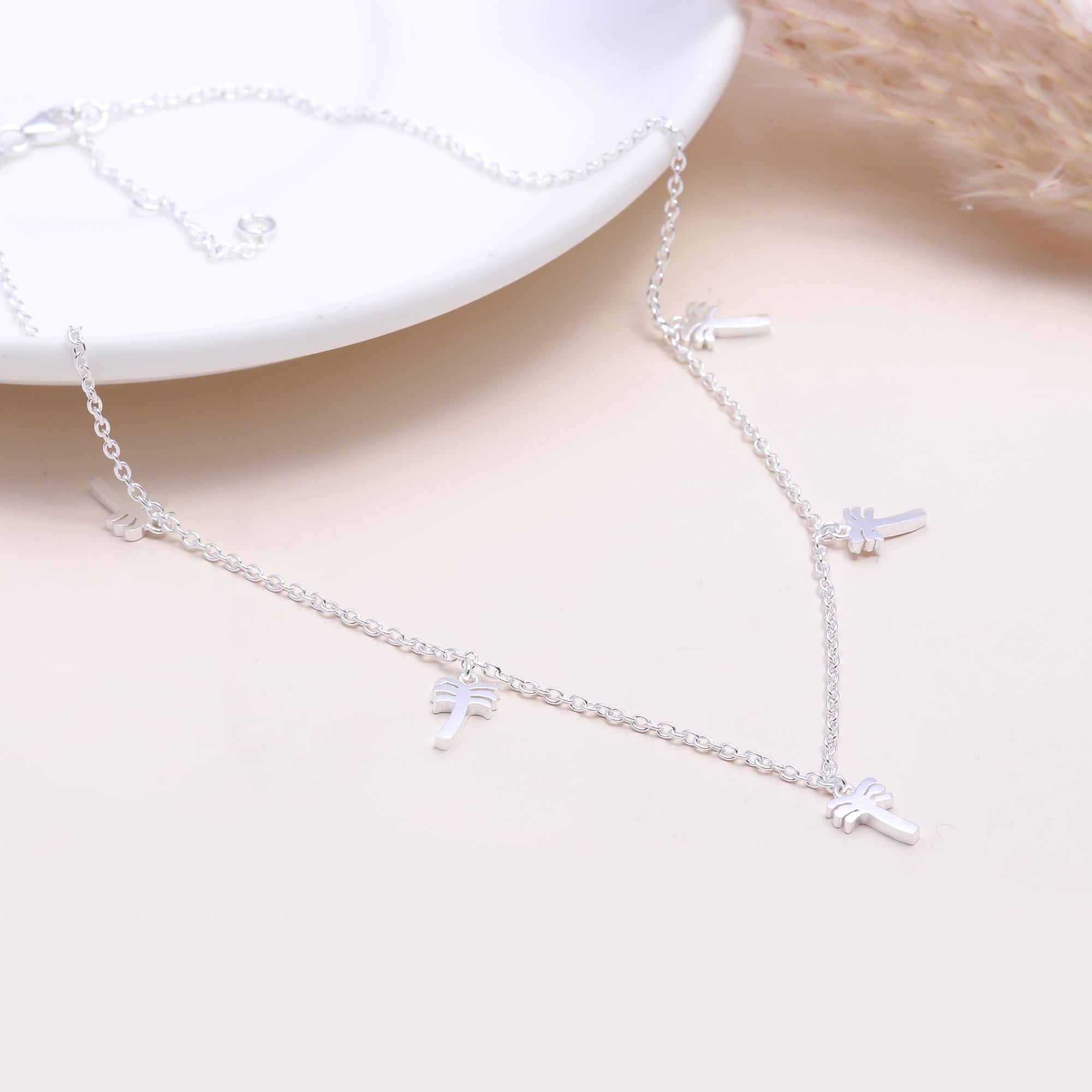 The Island Escape: Silver Palm Tree Dangle Necklace
