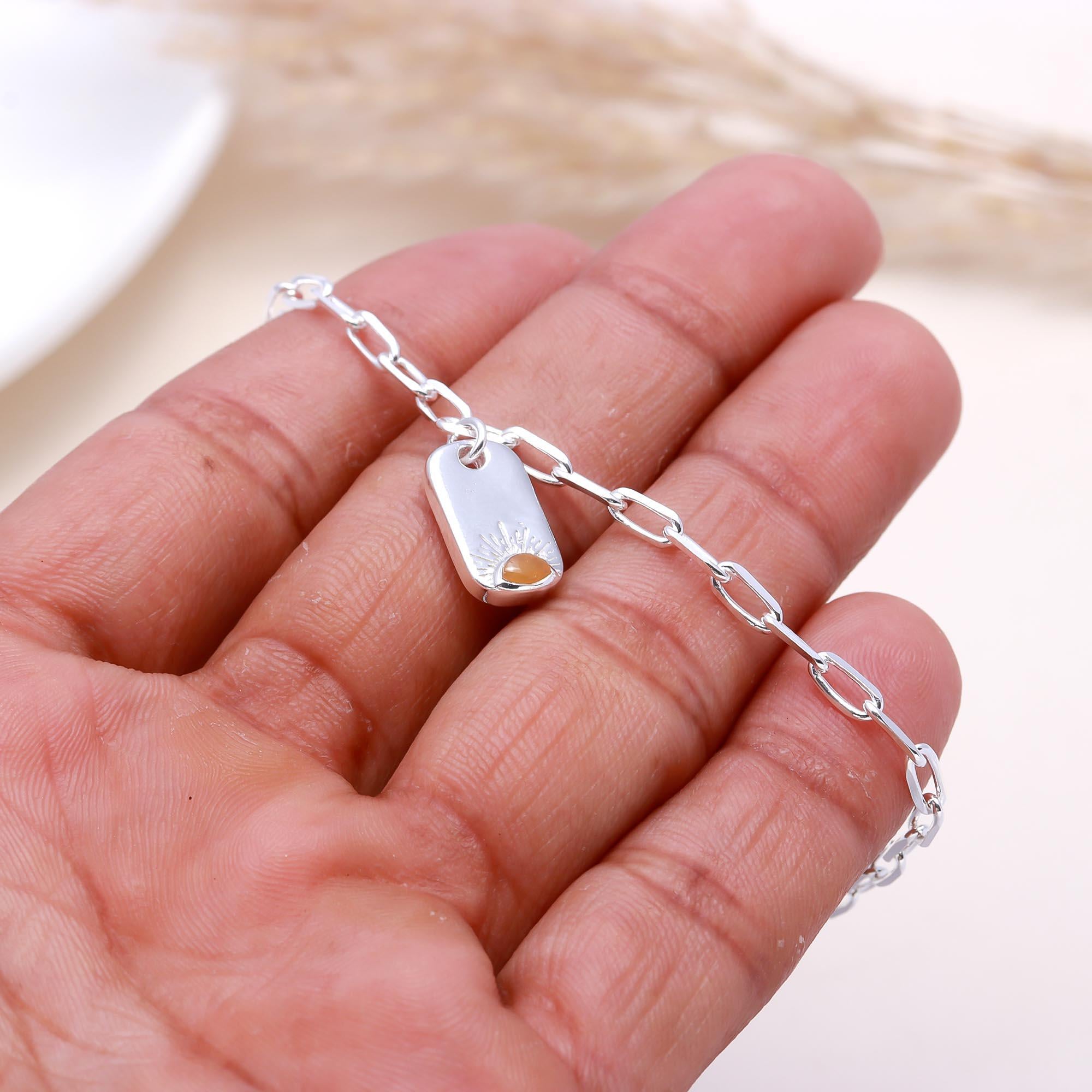 The Sun Tag: Paperclip Chain Sunburst Bracelet