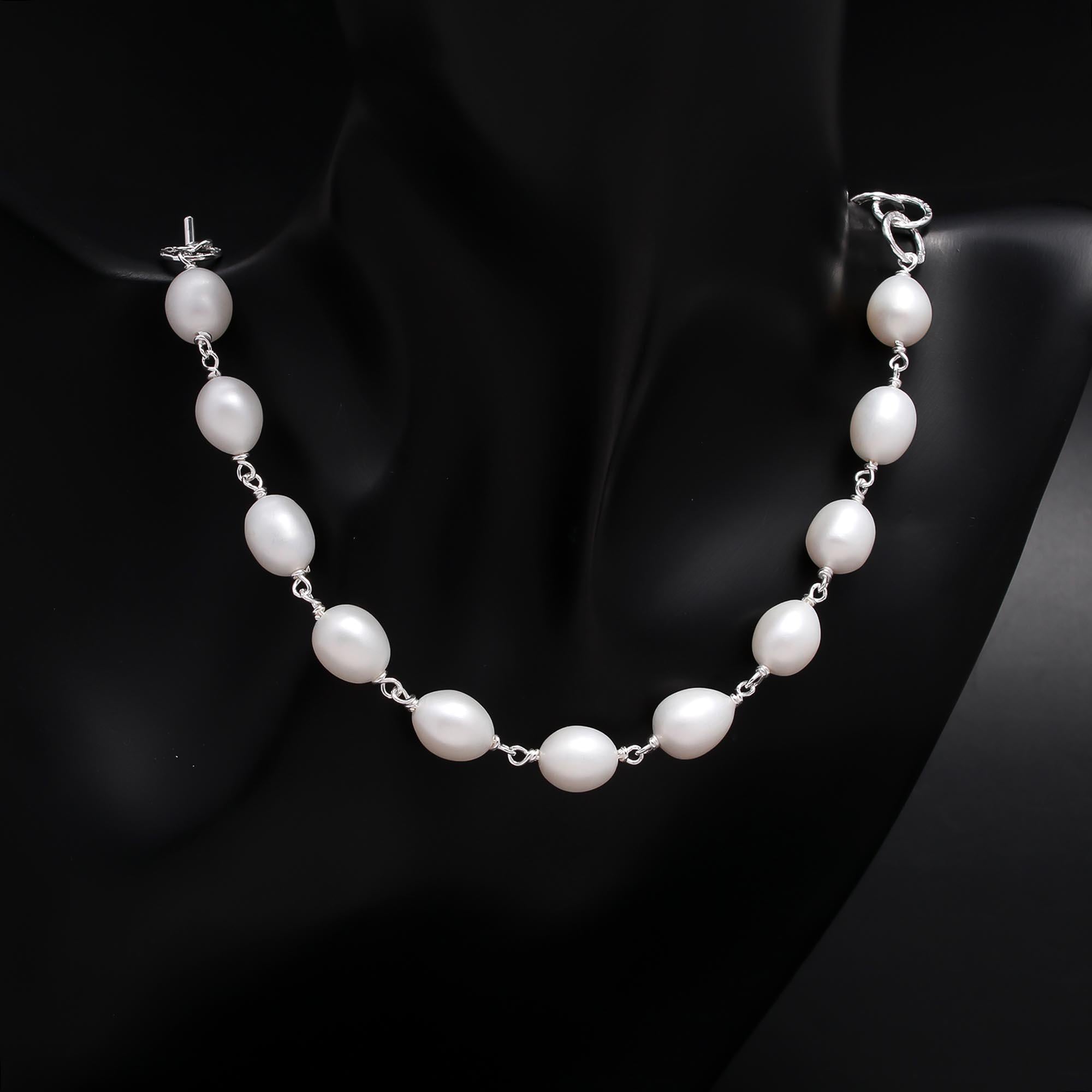 The Organic Pearl: Oval Pearl Link Chain Necklace