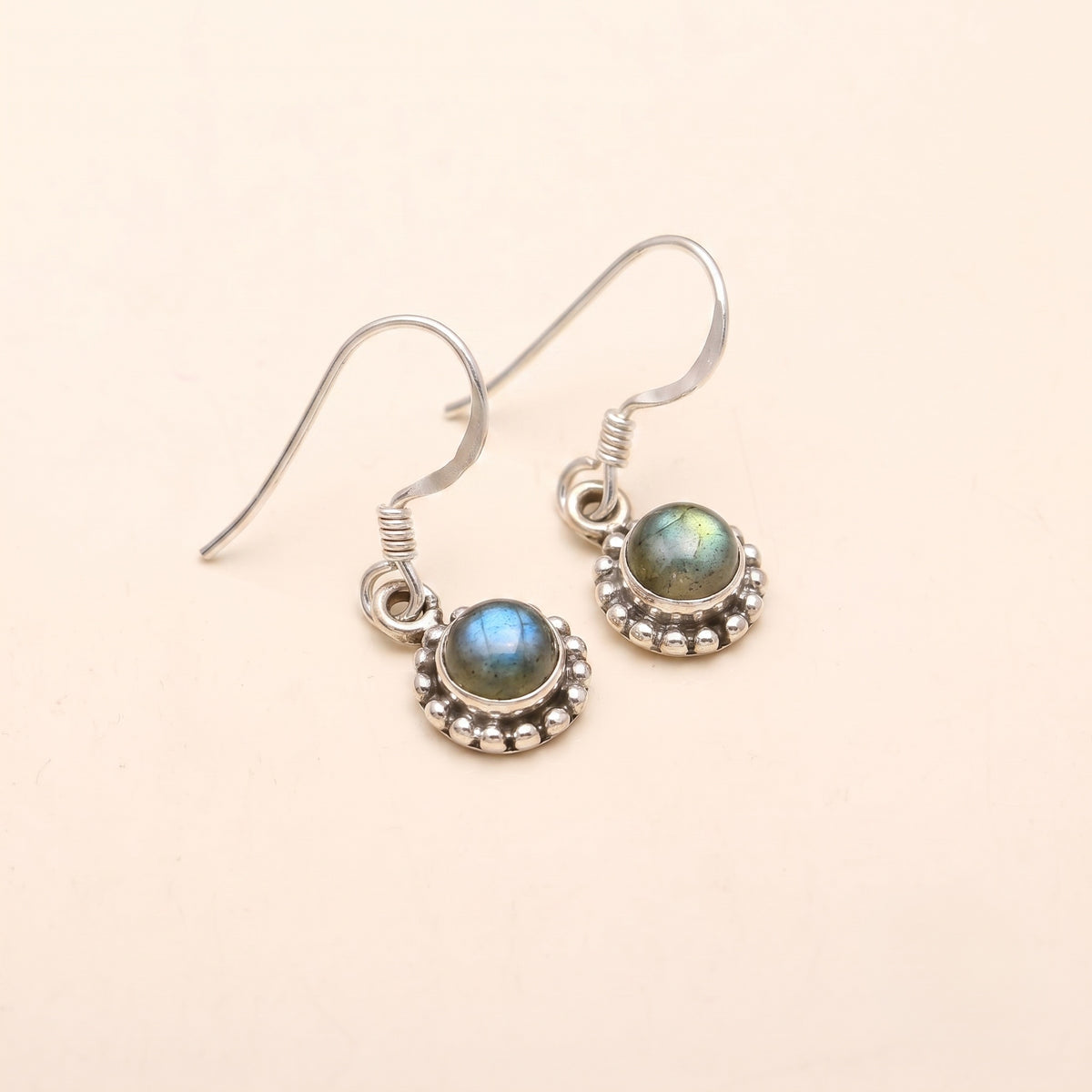 The Verdant Halo: Sterling Silver Peridot Drop Earrings