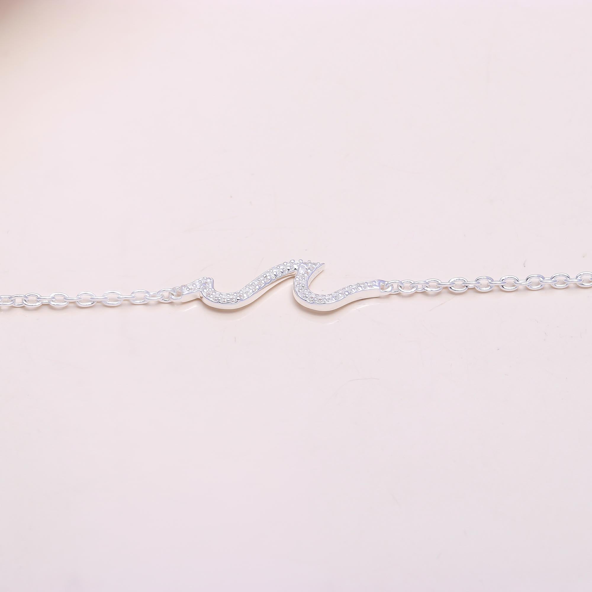 The Sparkling Wave: Pavé Crystal Snake Chain Bracelet