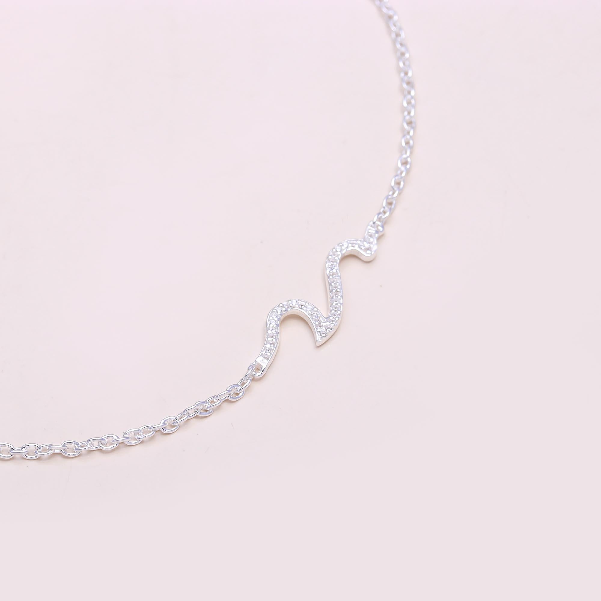 The Sparkling Wave: Pavé Crystal Snake Chain Bracelet