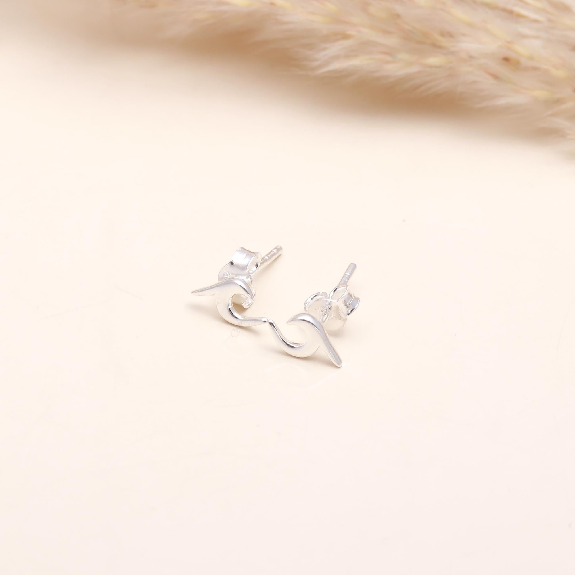 925 Sterling Silver Unique Minimalist Stud Earrings