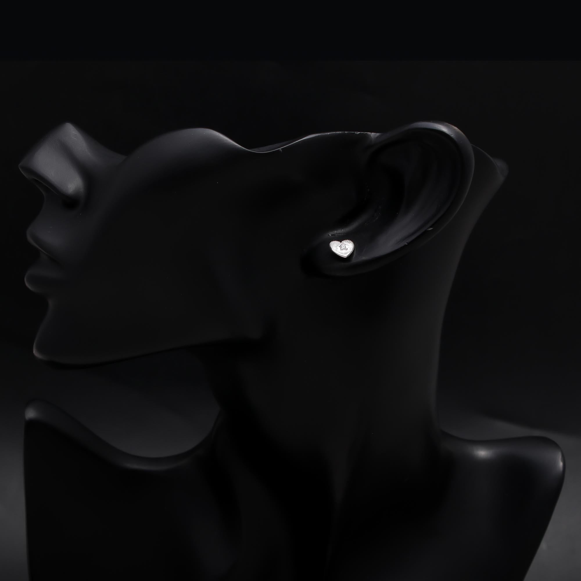 925 Sterling Silver Heart Stud Earrings