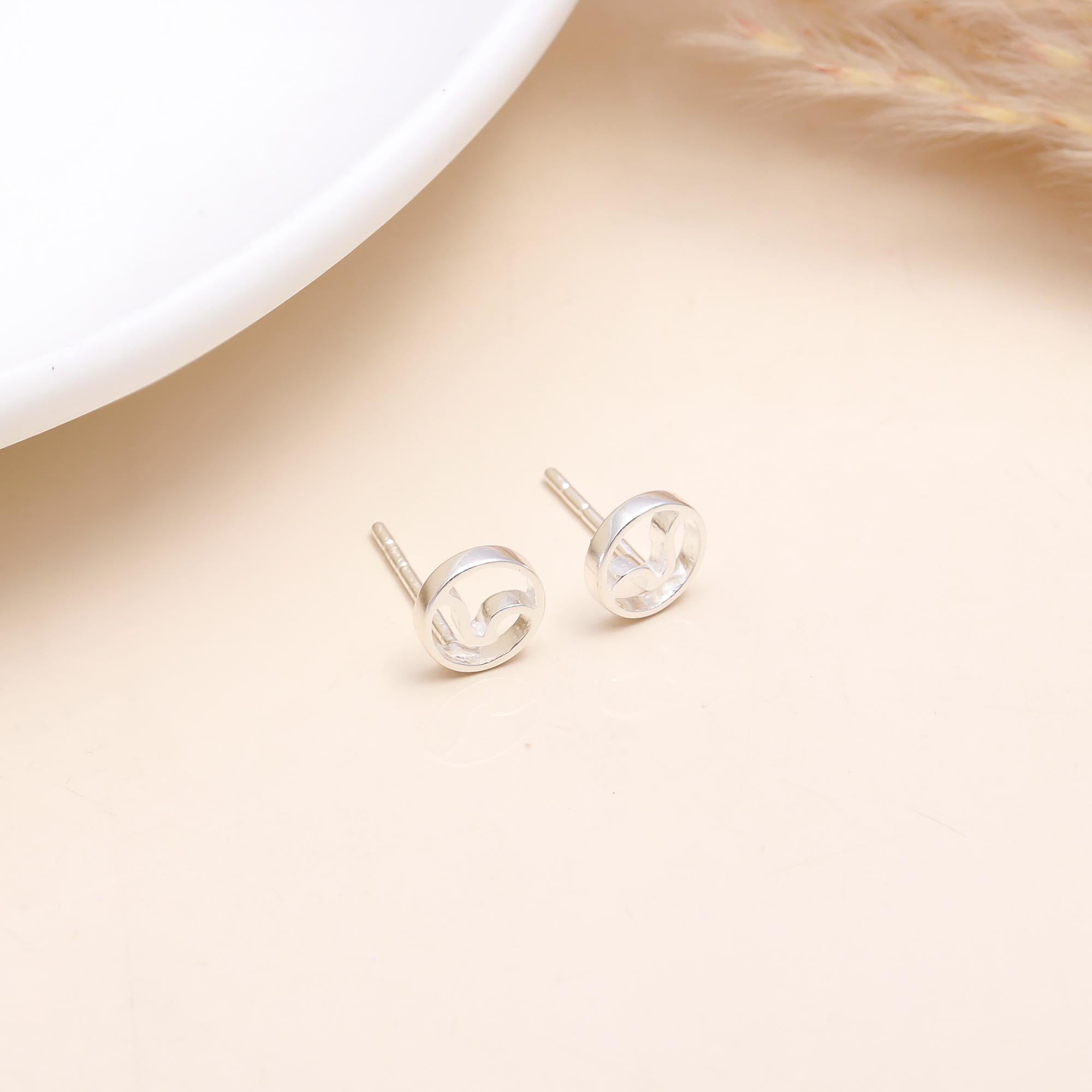 925 Sterling Silver Wave Stud Earrings