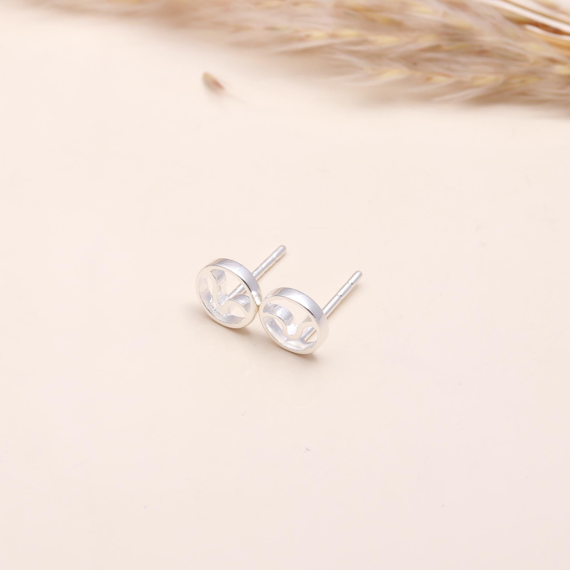 925 Sterling Silver Wave Stud Earrings