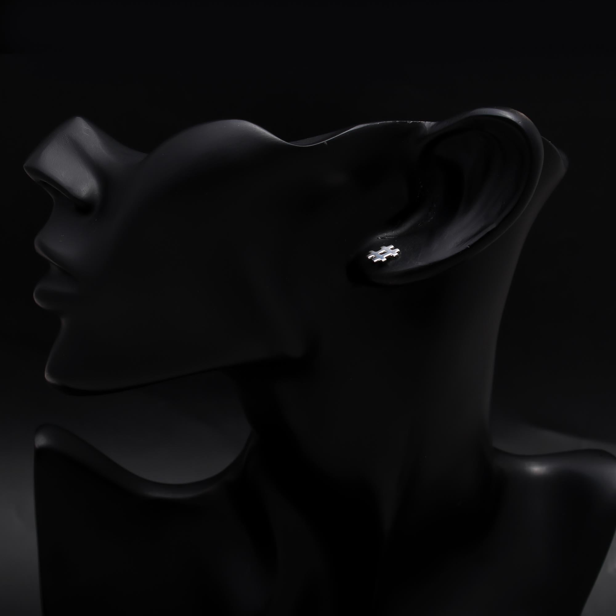 925 Sterling Silver Hashtag Stud Earrings