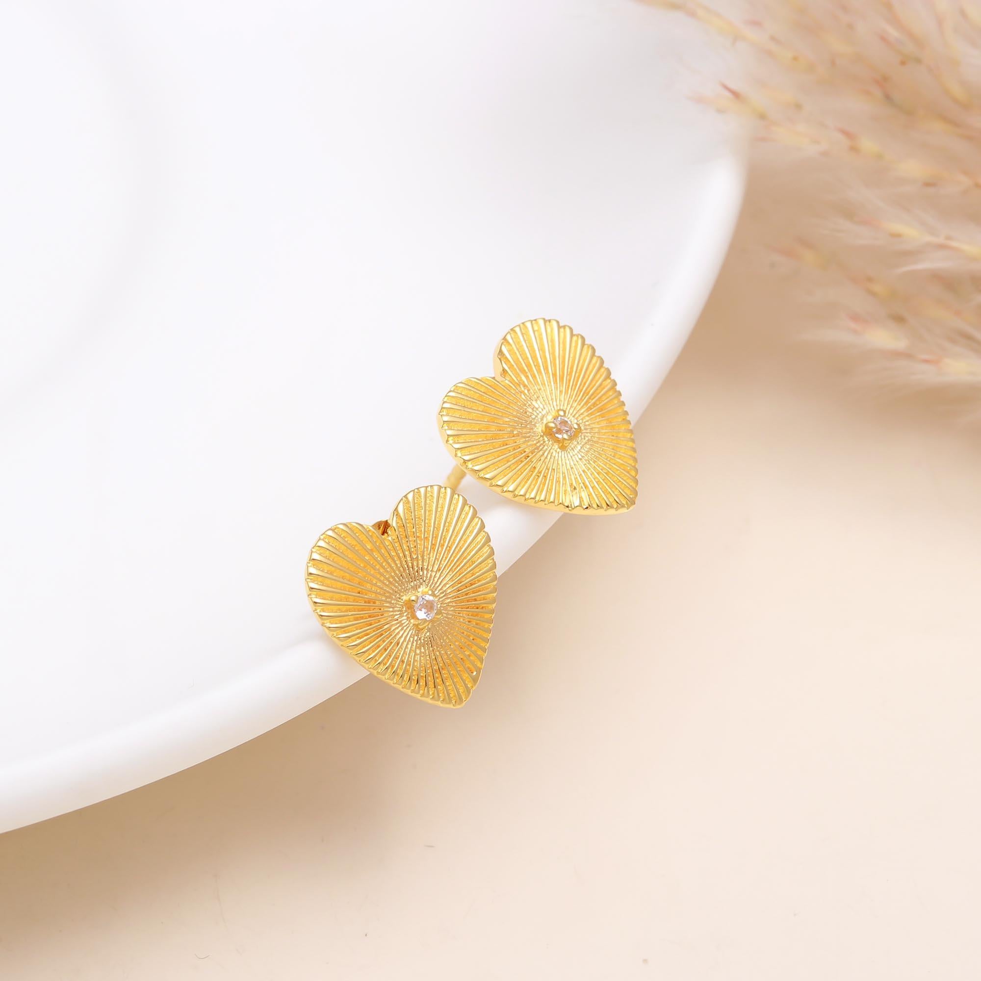 925 Sterling Silver Heart Stud Earrings