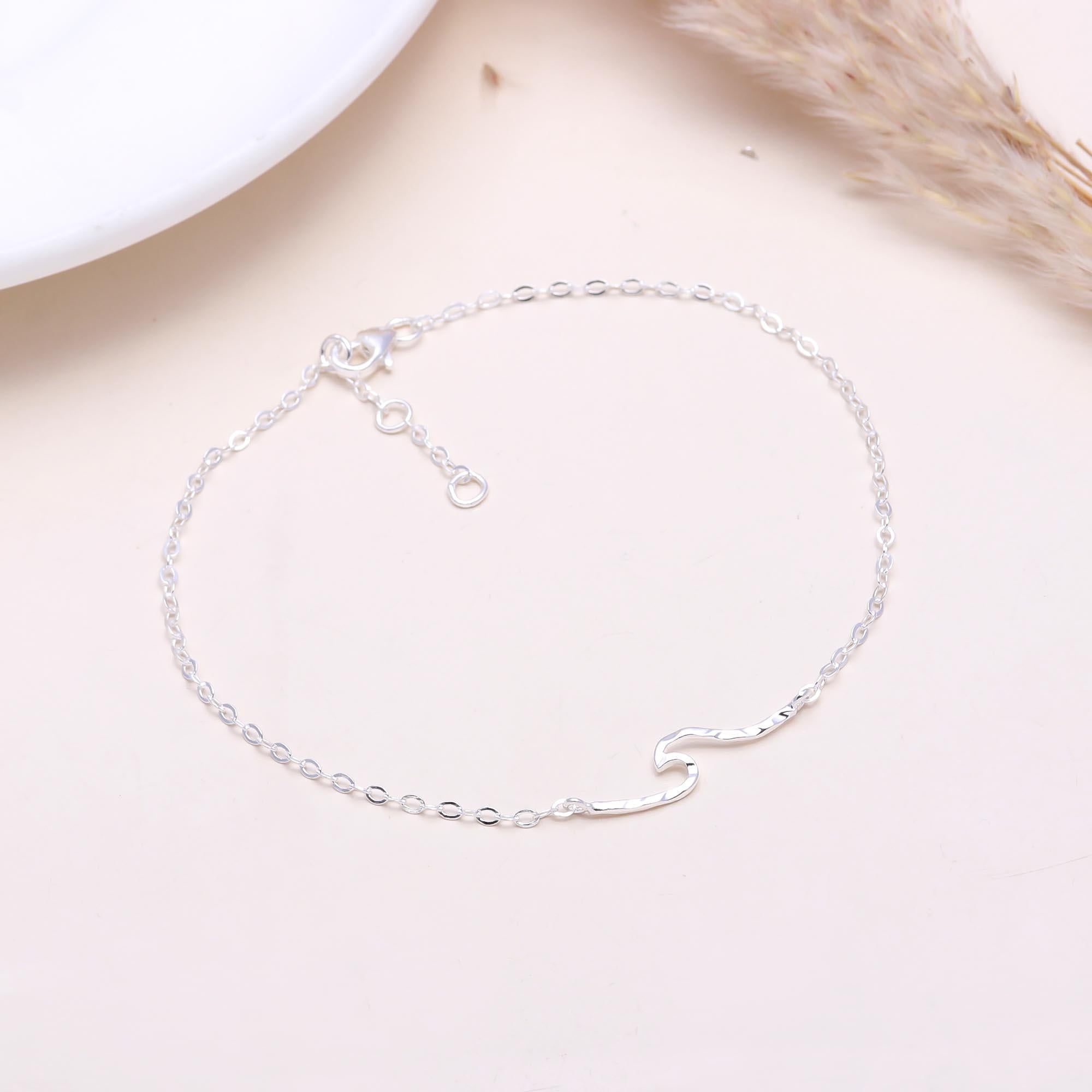 925 Sterling Silver Wave Chain Bracelet