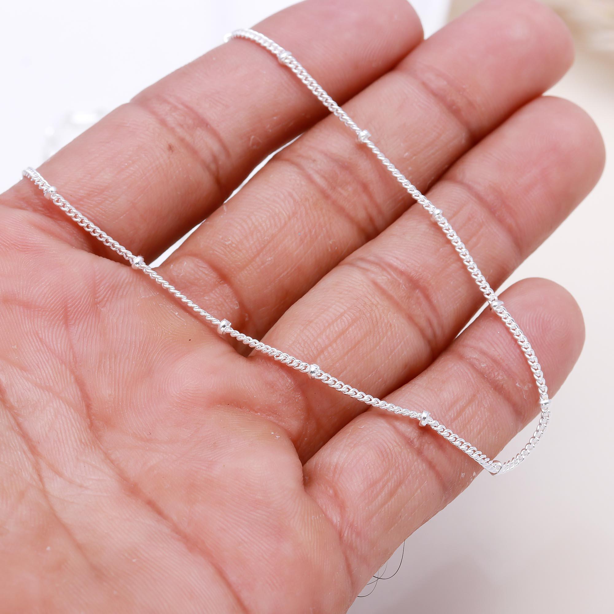 925 Sterling Silver Satellite Chain Necklace