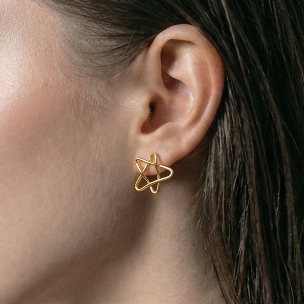 The Wire Star: Minimalist Celestial Studs