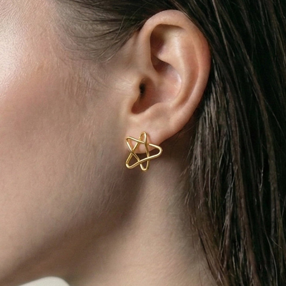 The Wire Star: Minimalist Celestial Studs