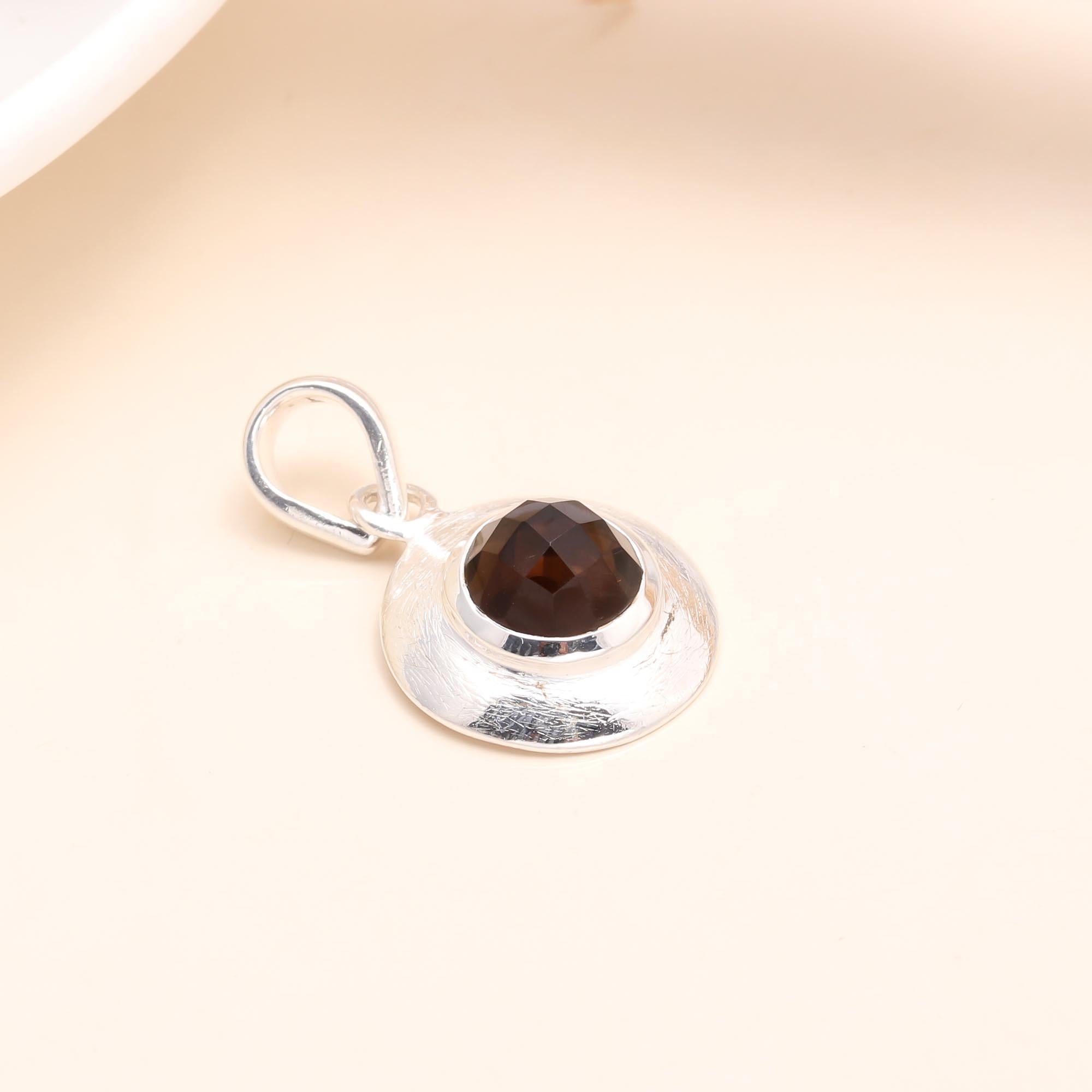 925 Sterling Silver Smoky Quartz Pendant