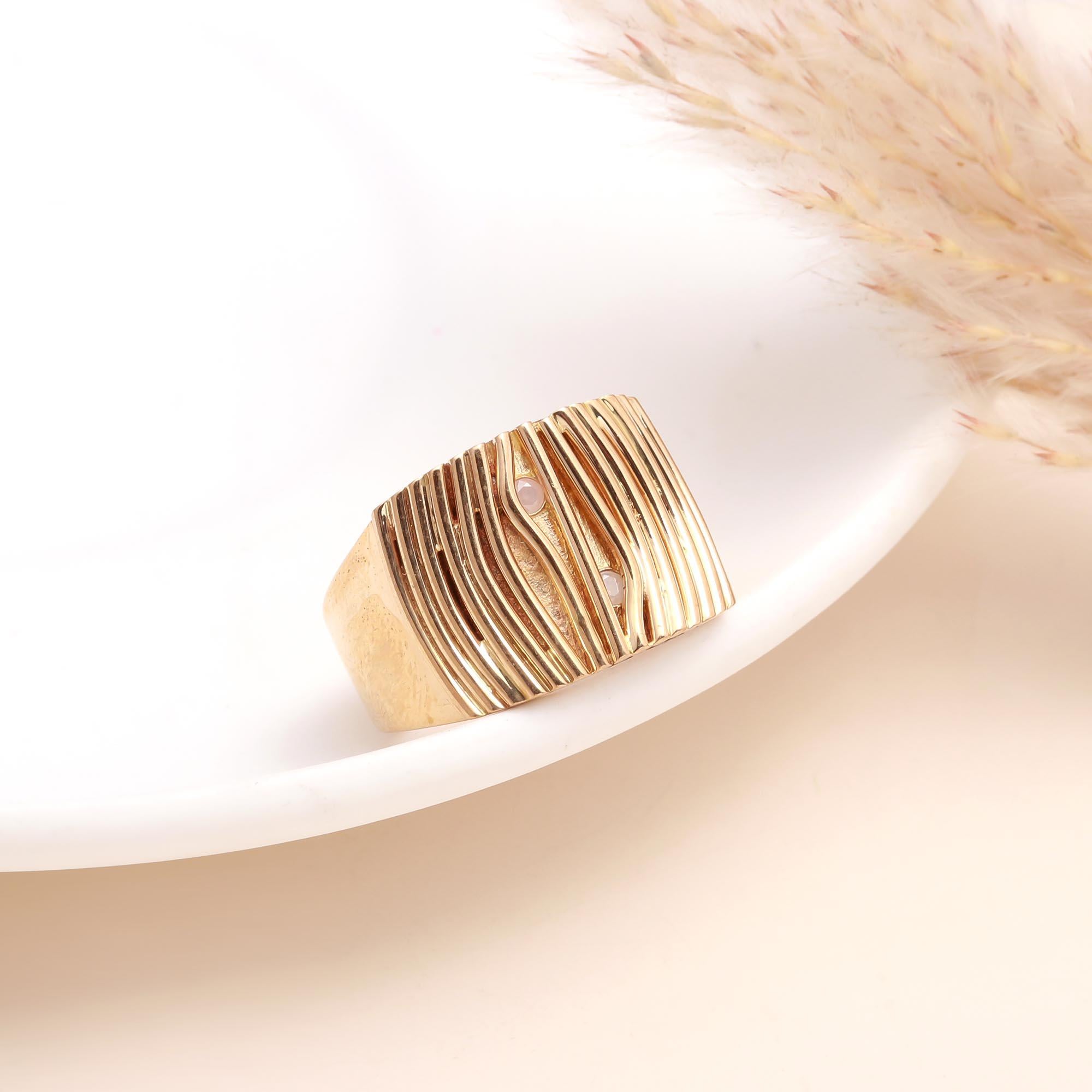 925 Sterling Silver Textured Wave Band Ring