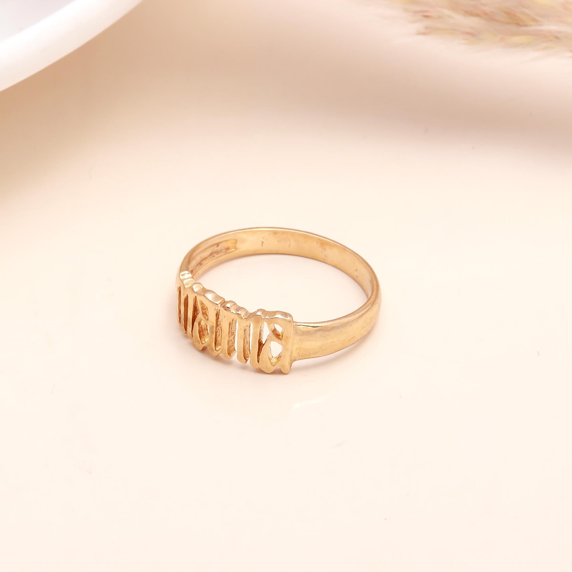 The Gothic Script: Old English Font Statement Ring